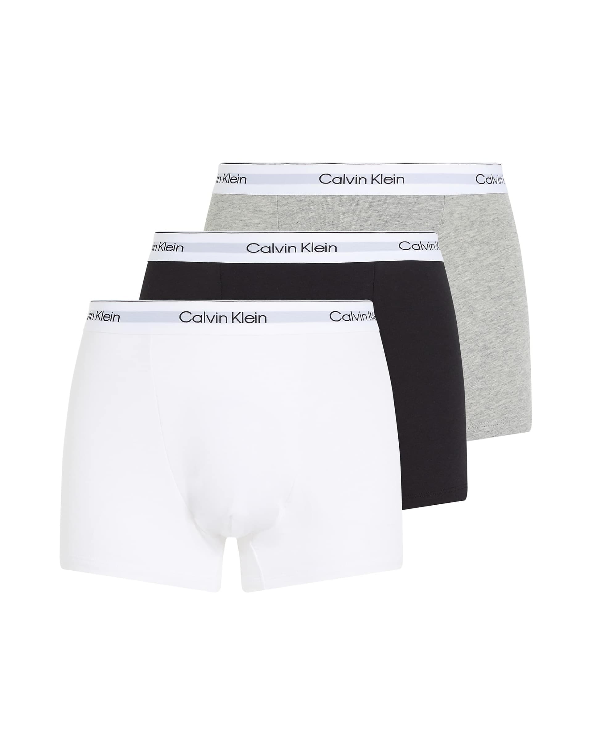 Calvin Klein Icon Cotton Stretch 3 pack darted briefs in black, white, gray
