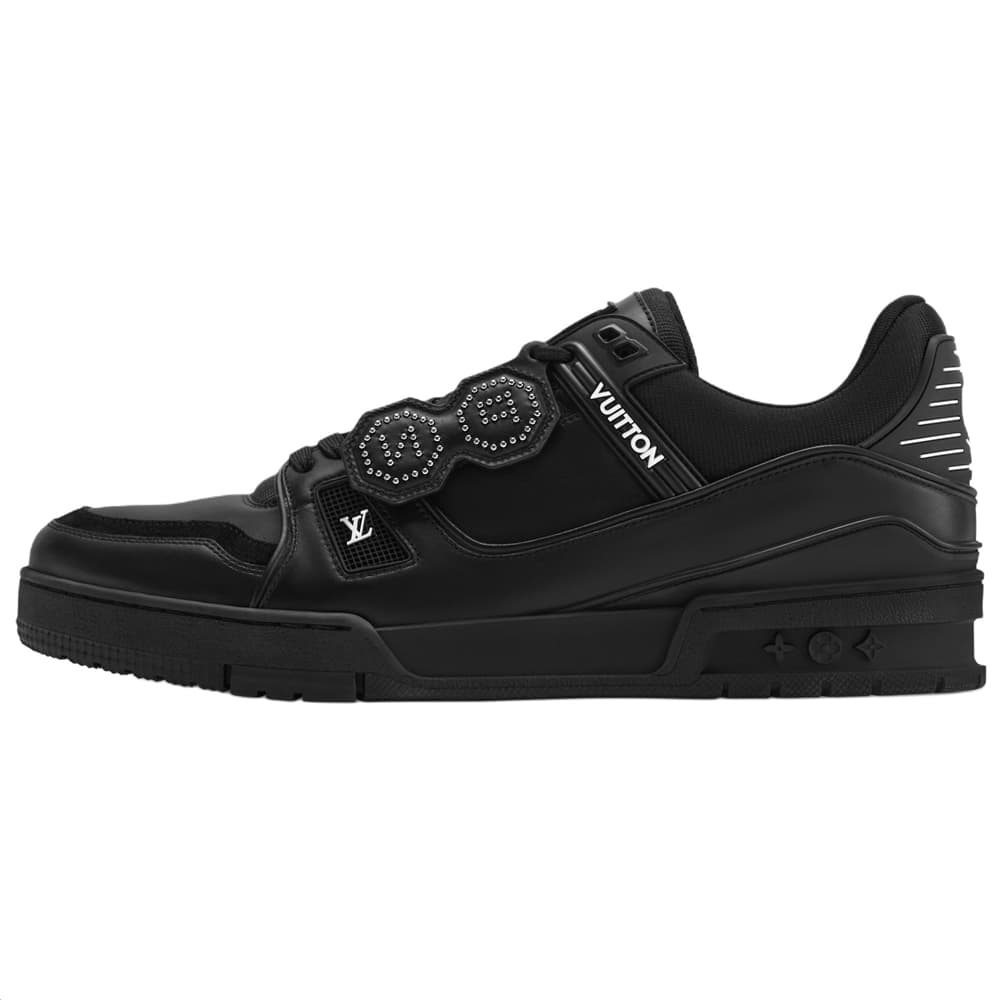 LOUIS VUITTON x Nigo Collaboration Trainer FW25 Cowhide Round Toe Lace-Up Low-Top Skate Shoes Unisex Black