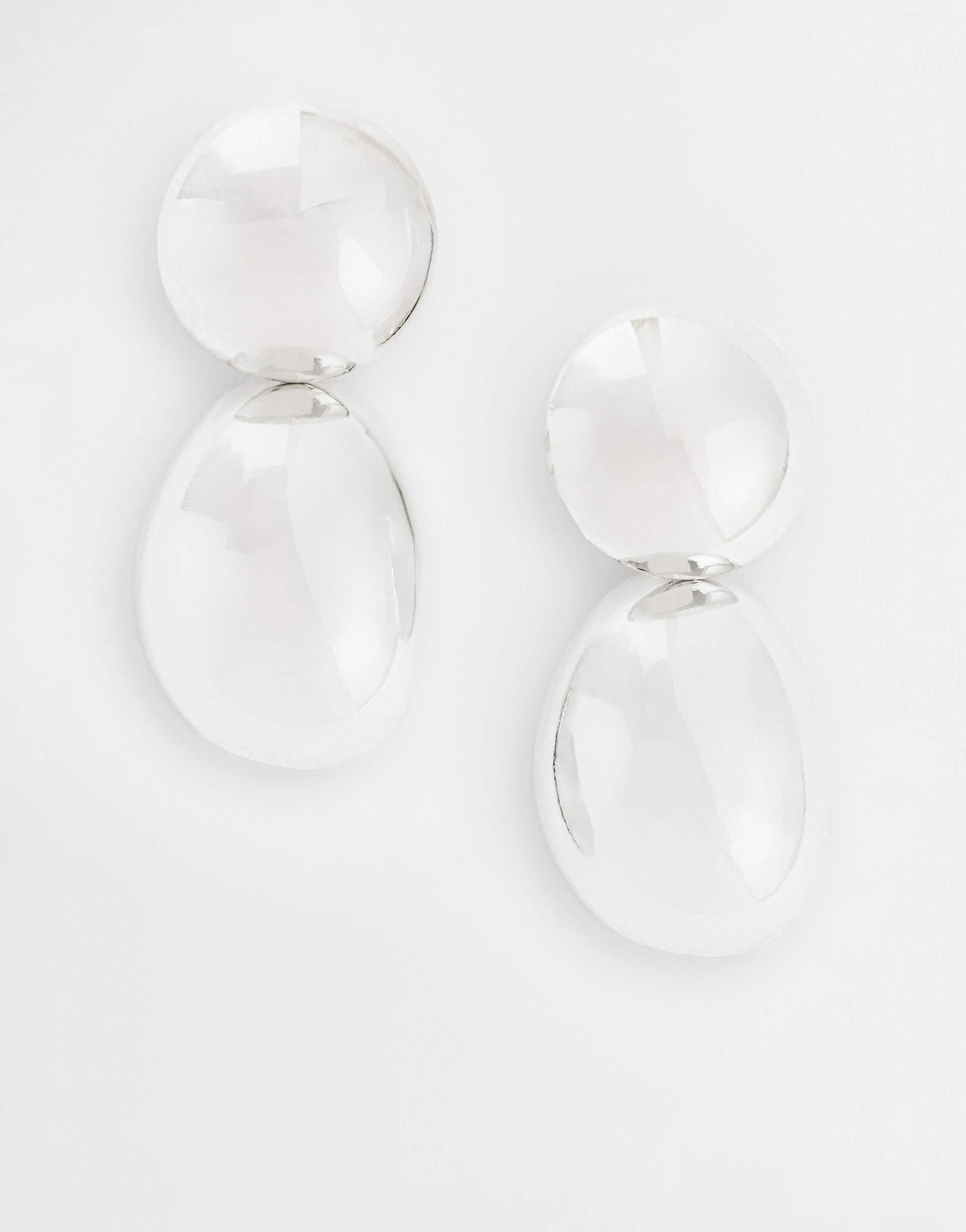 Reclaimed Vintage bubble drop studs in silver
