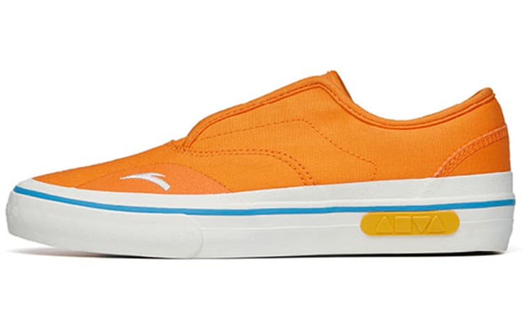 ANTA Skateboard Shoes Women's Low-Top Sunset Orange/Ivory White