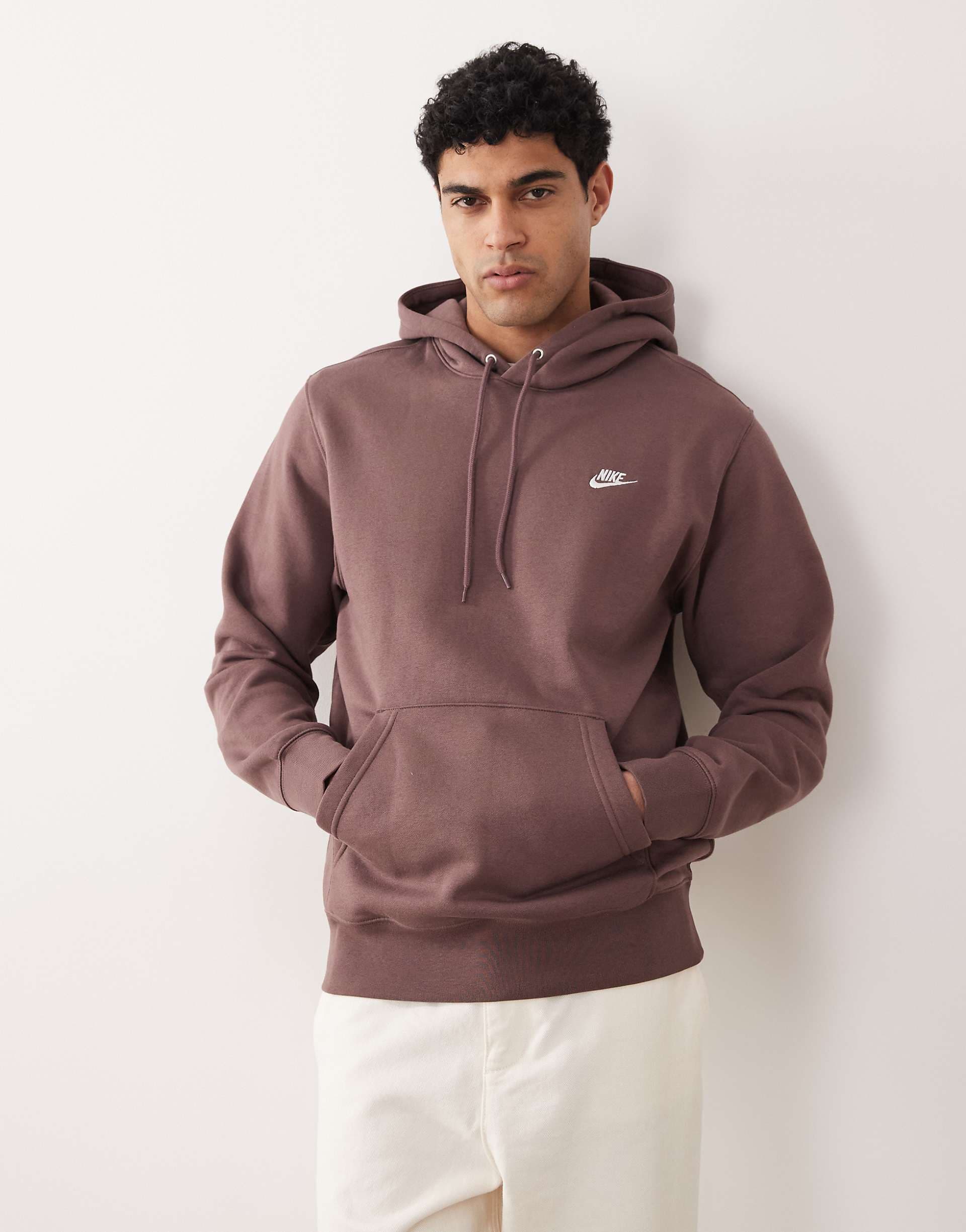 Nike Club hoodie in brown