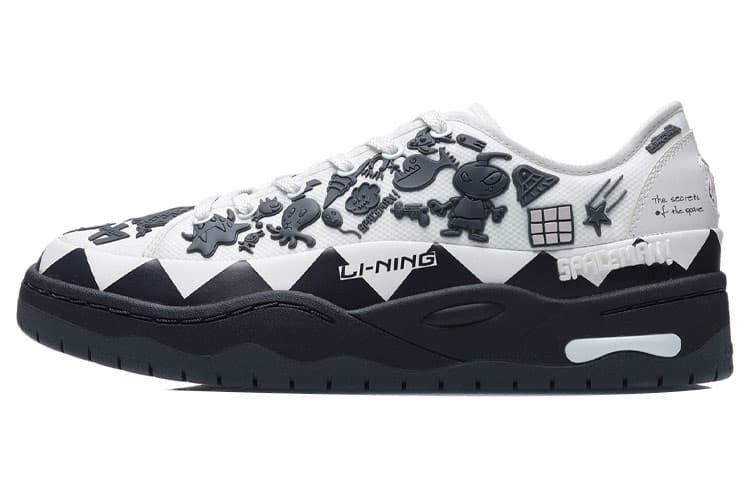 LINING CF Skateboard Shoes Unisex Low-Top Mist White/Thunder Gray