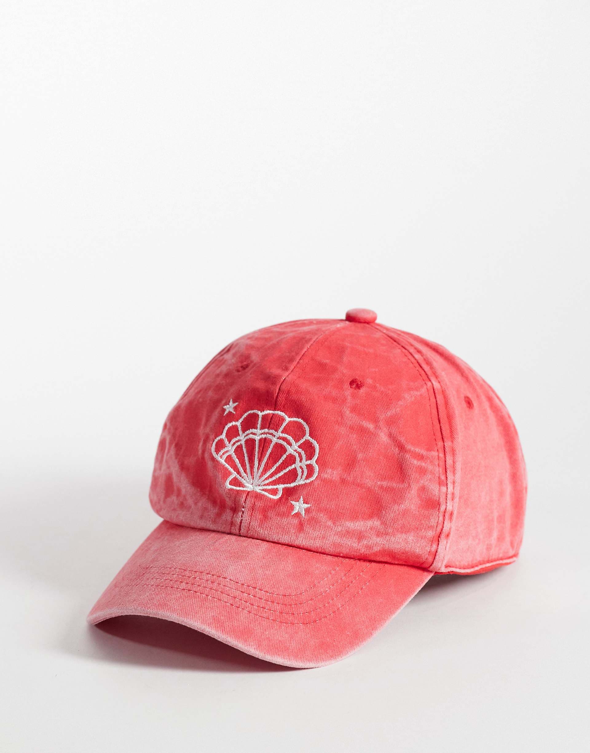 South Beach embroidered shell cap in washed red