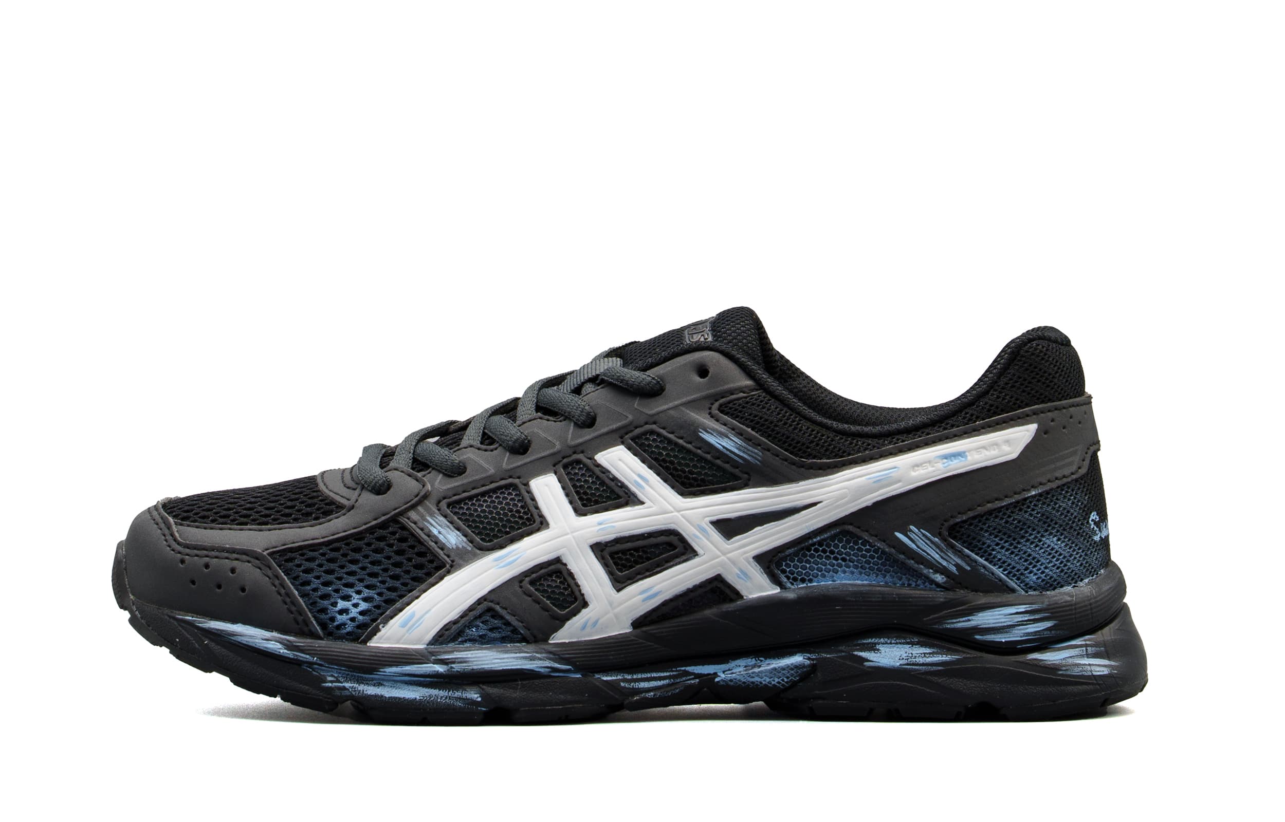 Custom Sneakers ASICS Gel-Contend 4 Mesh Synthetic Leather Cushion Wear-Resistant Low-Top Training Running Commuter Shoes Unisex Black Blue