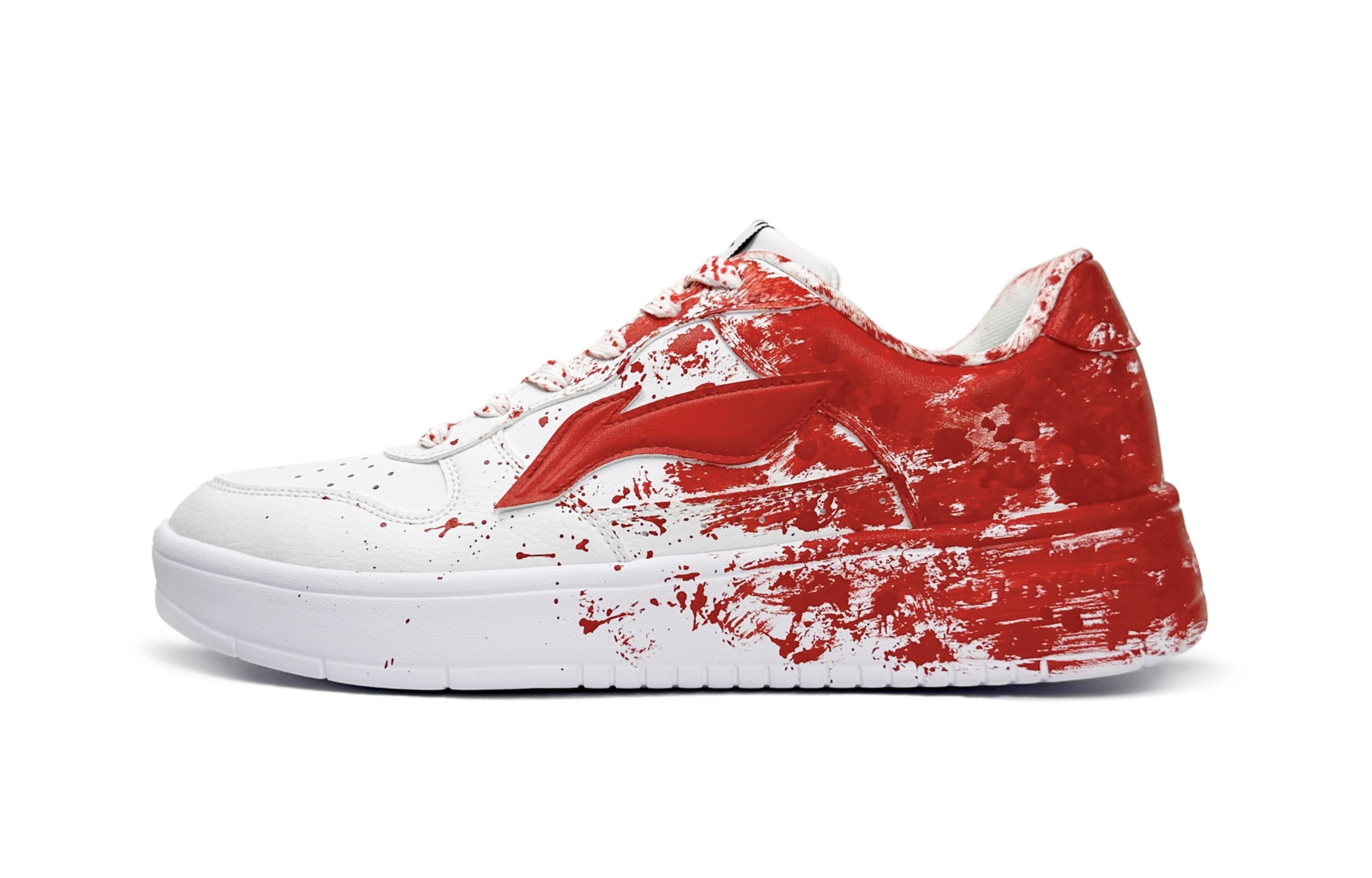 LiNing Slip-Resistant Lightweight Breathable Low-Top Skateboard Shoes Women's Red White