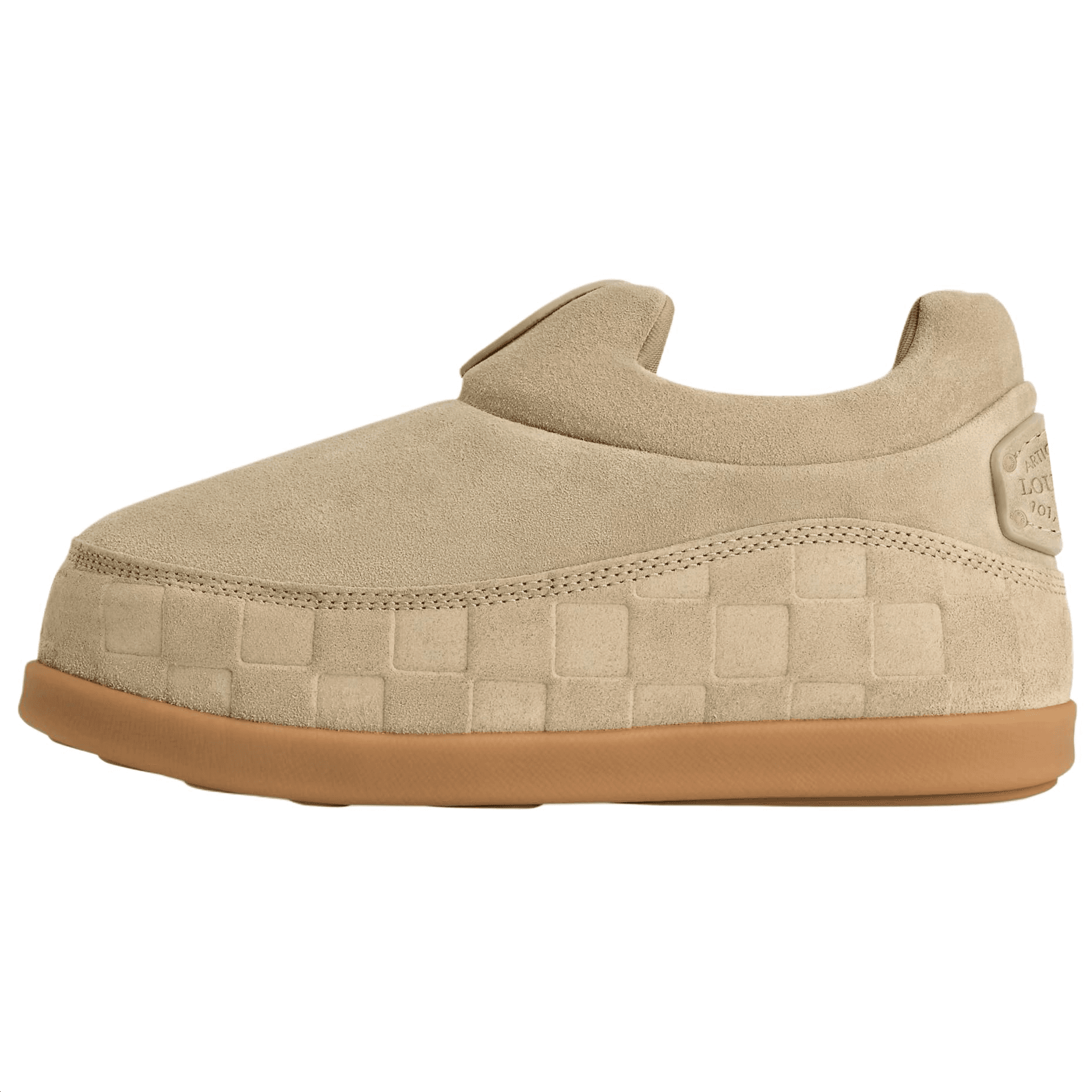 LOUIS VUITTON x Nigo Yeti FW25 Suede Calfskin Round-Toe Slip-On Ankle Snow Boots Men's Beige