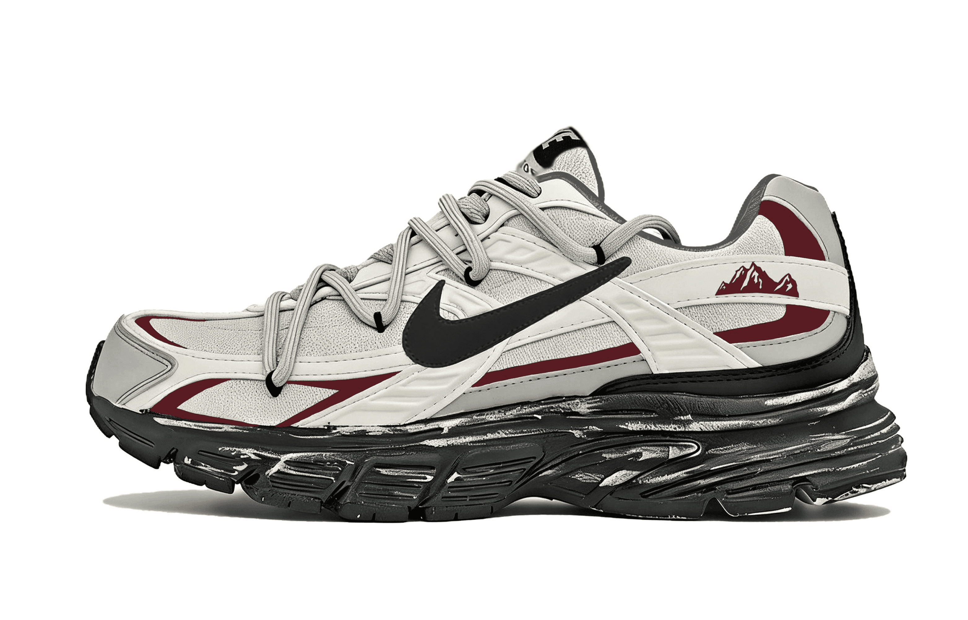 Custom Sneakers Nike Initiator Year of the Horse CNY Gift Spring Summer Outing Wasteland Deconstructed Functional Hand-Painted Four Seasons Versatile Low-Top Running Shoes Unisex Red White Black
