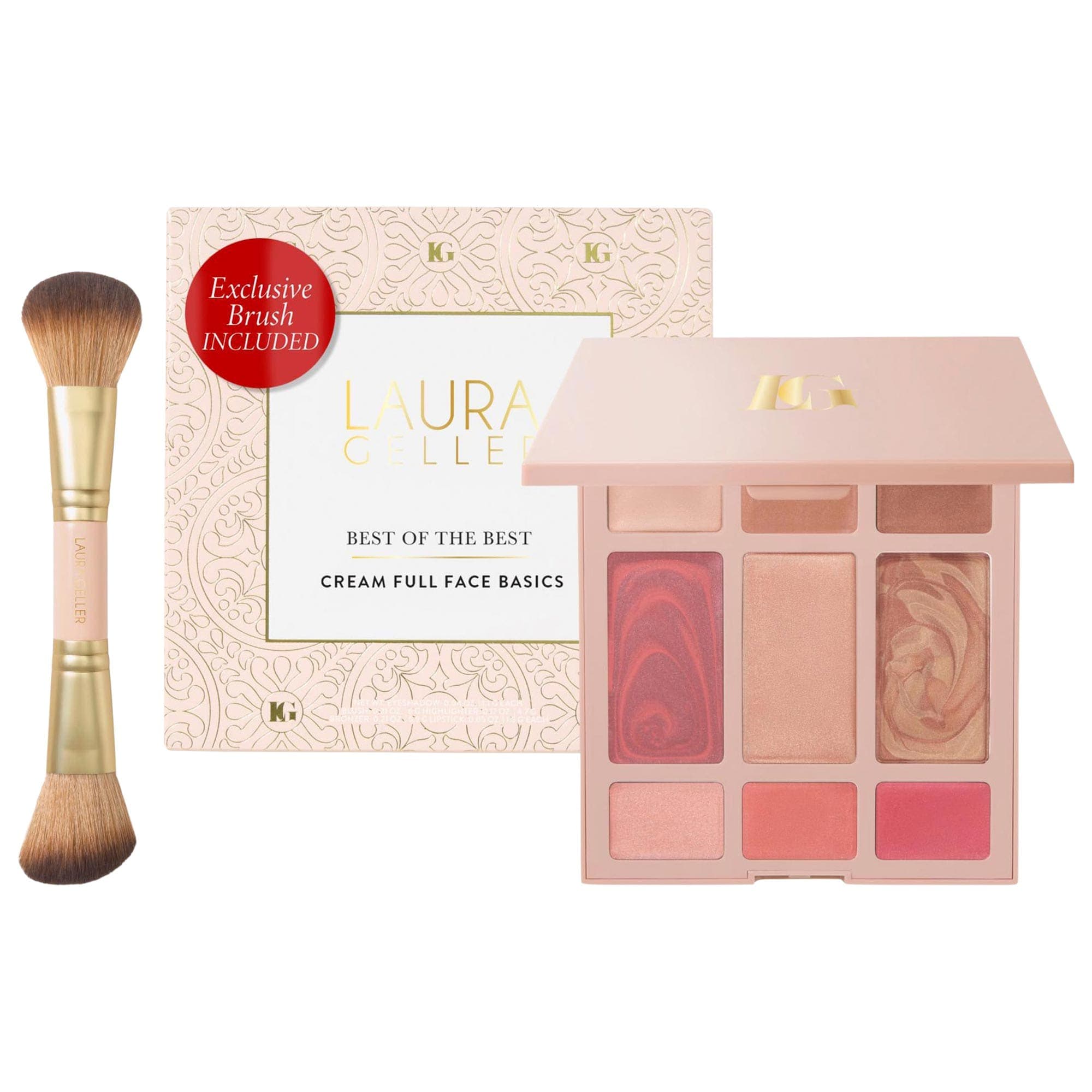 The Best of the Best Cream Full Face Basics & Dual-Ended Blush + Bronzer Brush