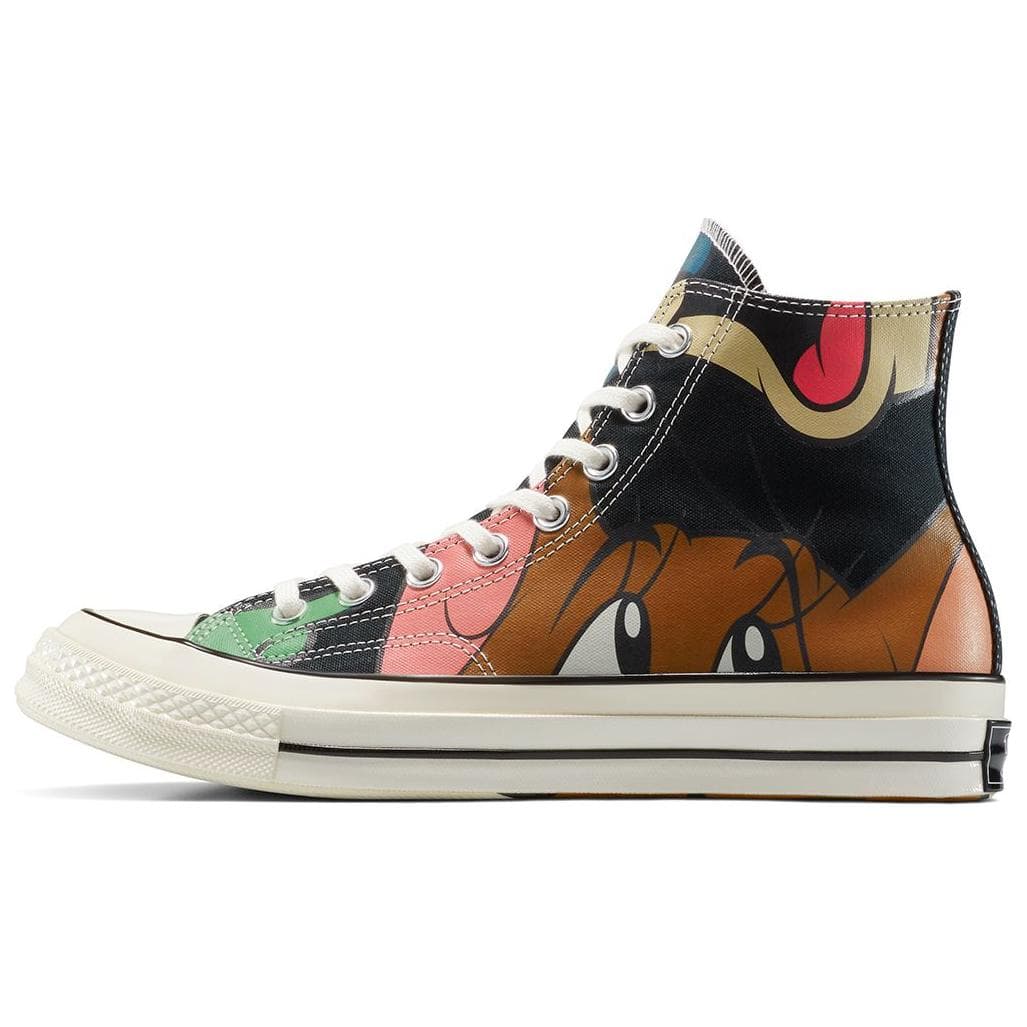 Tom & Jerry x Converse CHUCK TAYLOR Comfortable Versatile High-Top Canvas Shoes Men's Black Brown