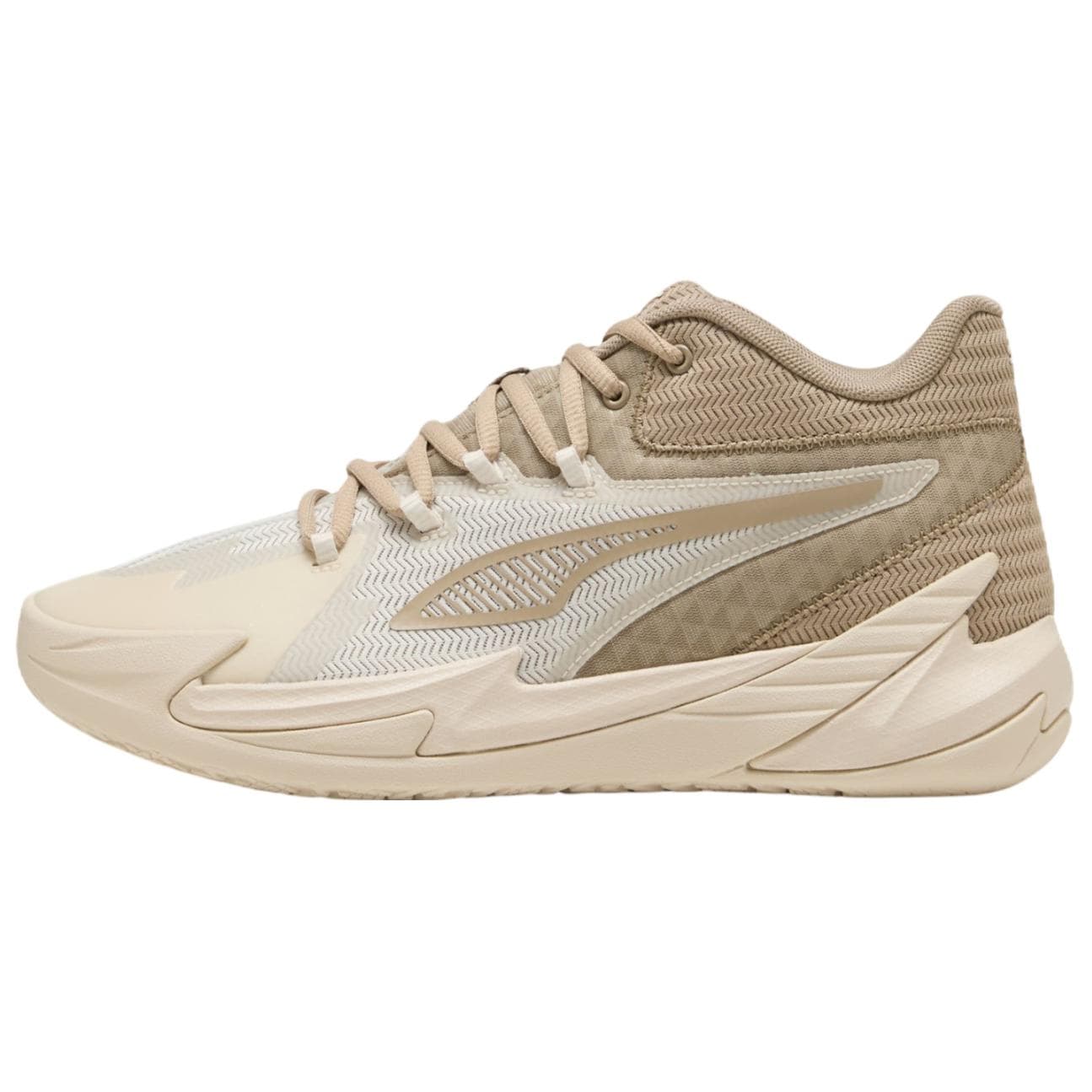 PUMA Dagger Comfortable Wear-Resistant Mid-Top Basketball Shoes Unisex Beige Brown