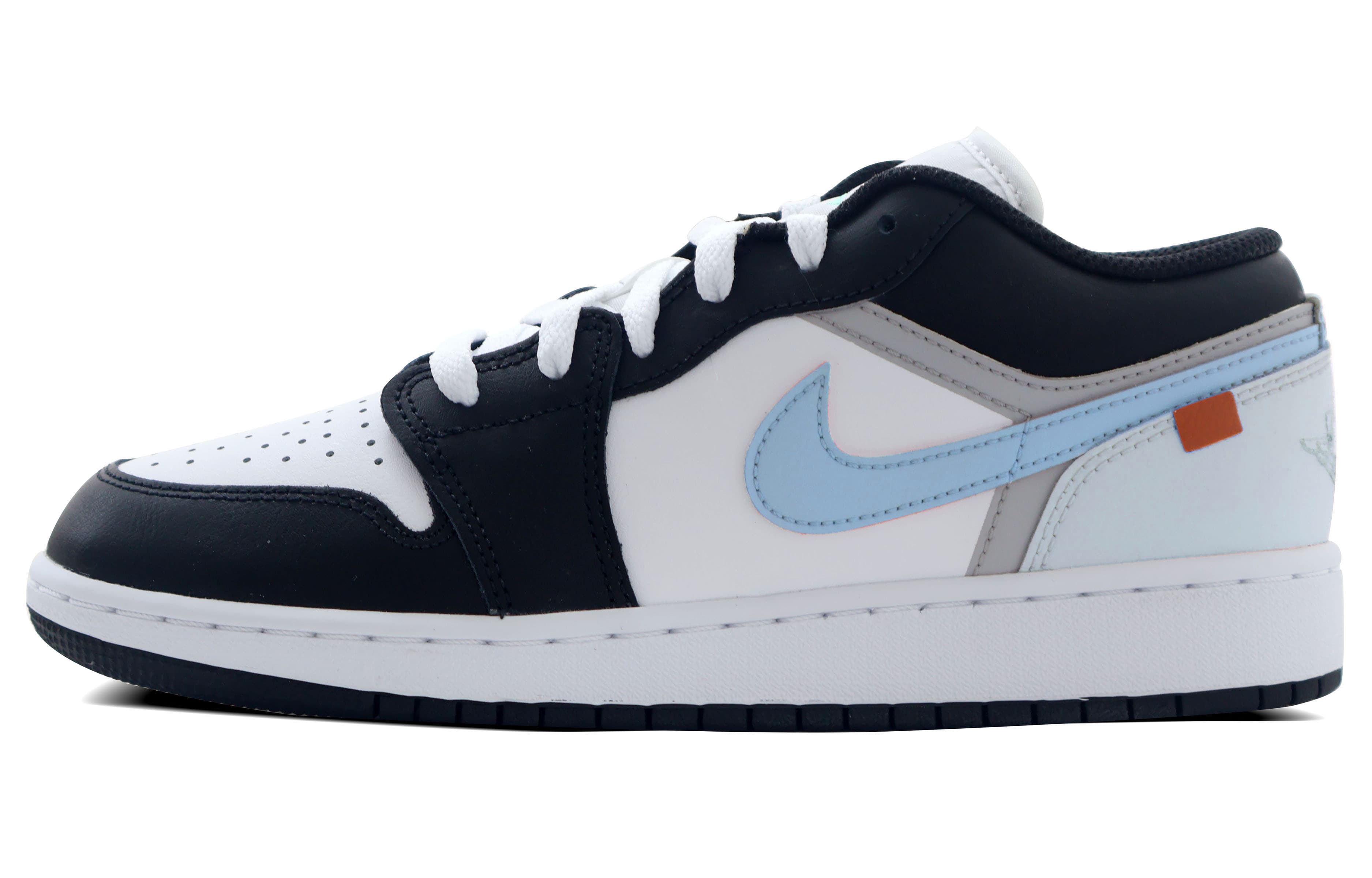 JORDAN Air JORDAN 1 Vintage Basketball Shoes Women's Low-Top Black White Blue