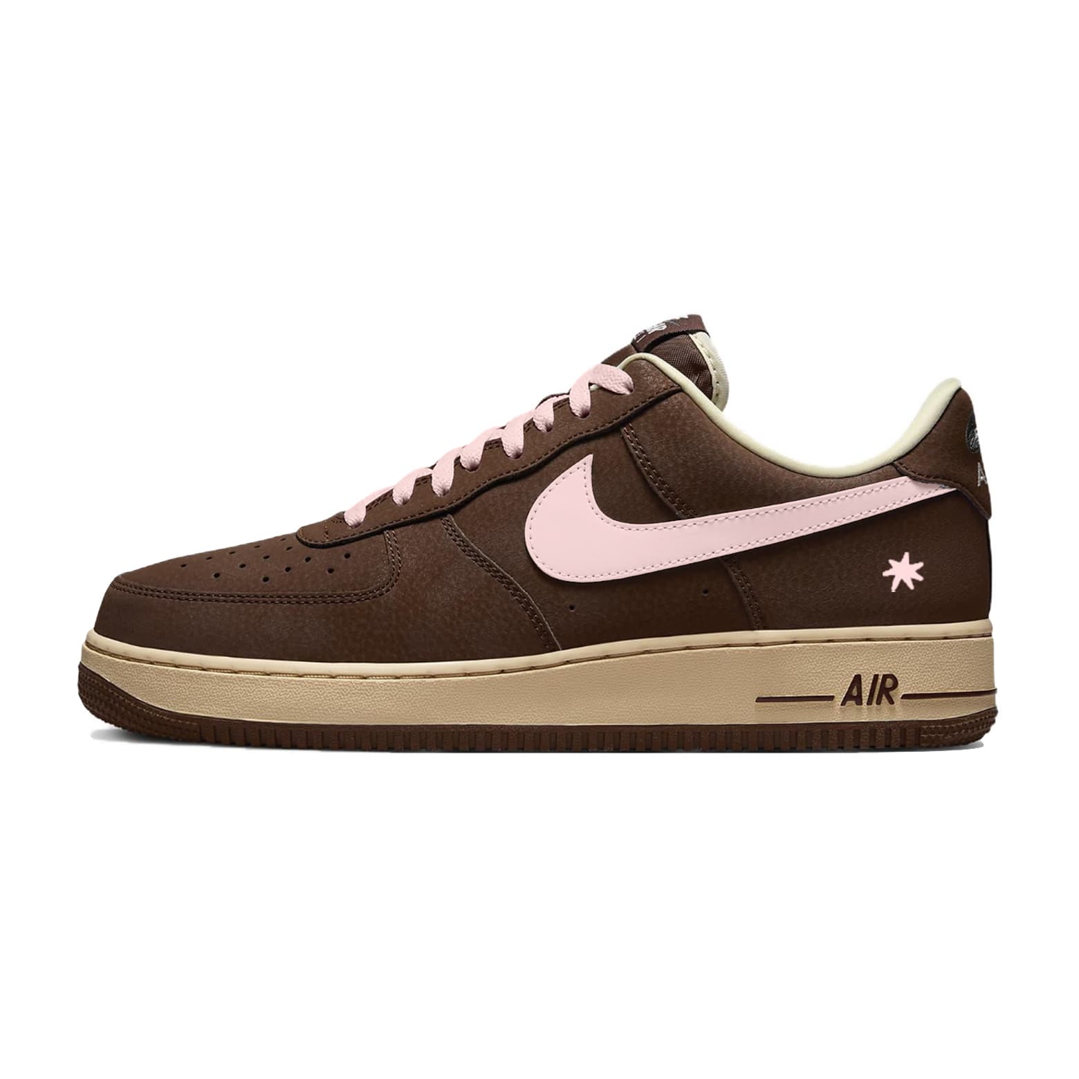 Custom Sneakers: Nike Air Force 1 'Sha Yu Fen' Leather Low-Top Casual Sneakers Unisex Pink Brown
