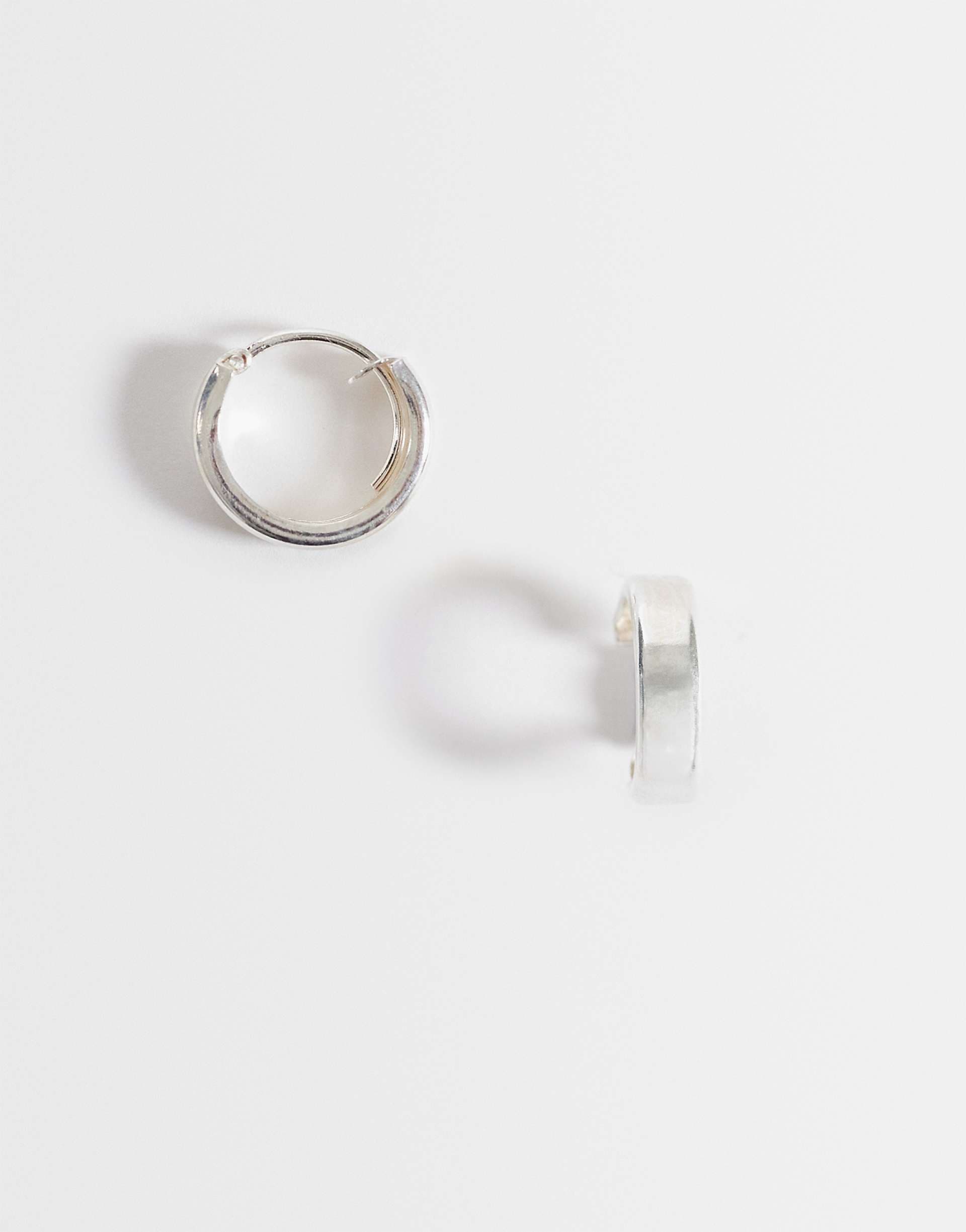 Kingsley Ryan 12mm chunky hoop earrings in sterling silver