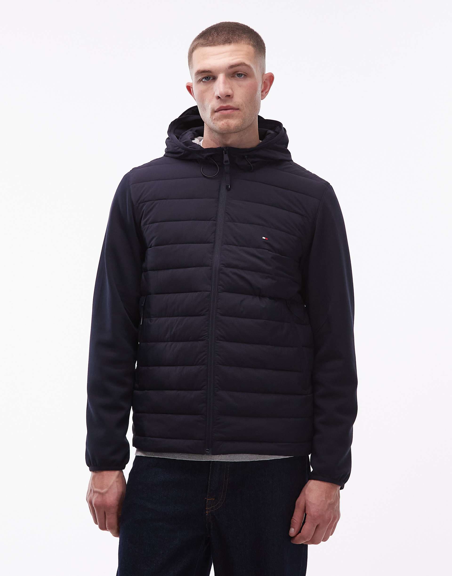 Tommy Hilfiger performance padded jacket with hood in navy