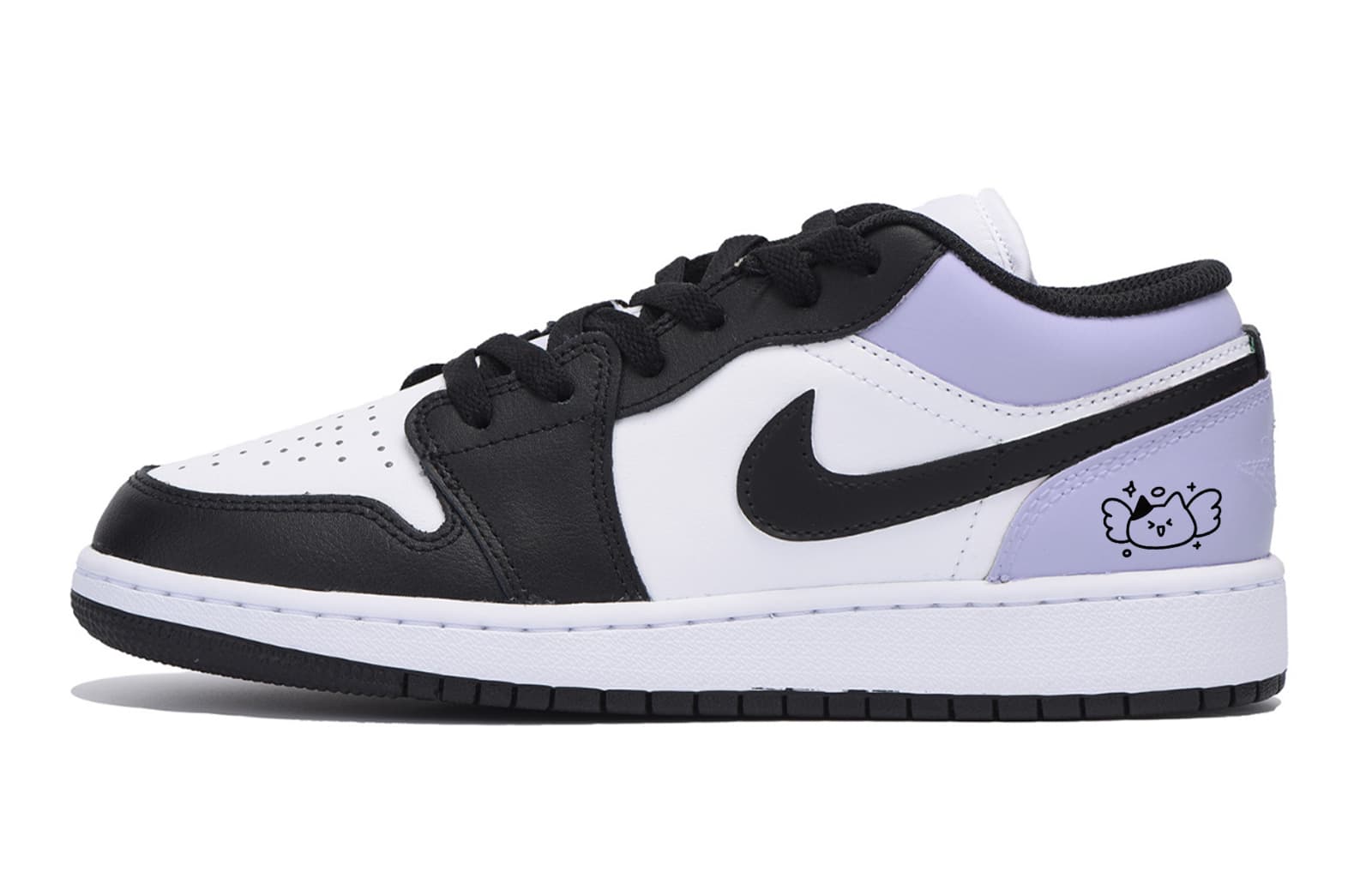 JORDAN Air JORDAN 1 Vintage Basketball Shoes Men Low-Top Black Purple