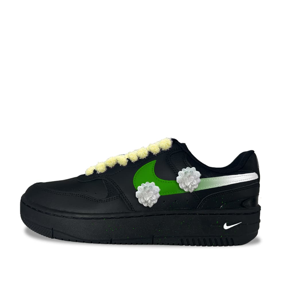 Custom SneakersNike Gamma Force Floral Forest Synthetic Leather Trendy Fashion Versatile Daily Low-Top Skateboarding Shoes Women's Black