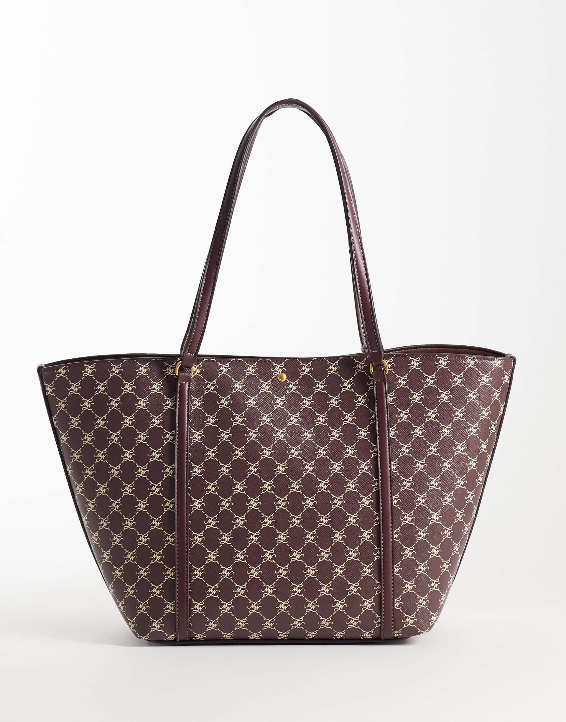 Mango monogram tote bag in chocolate