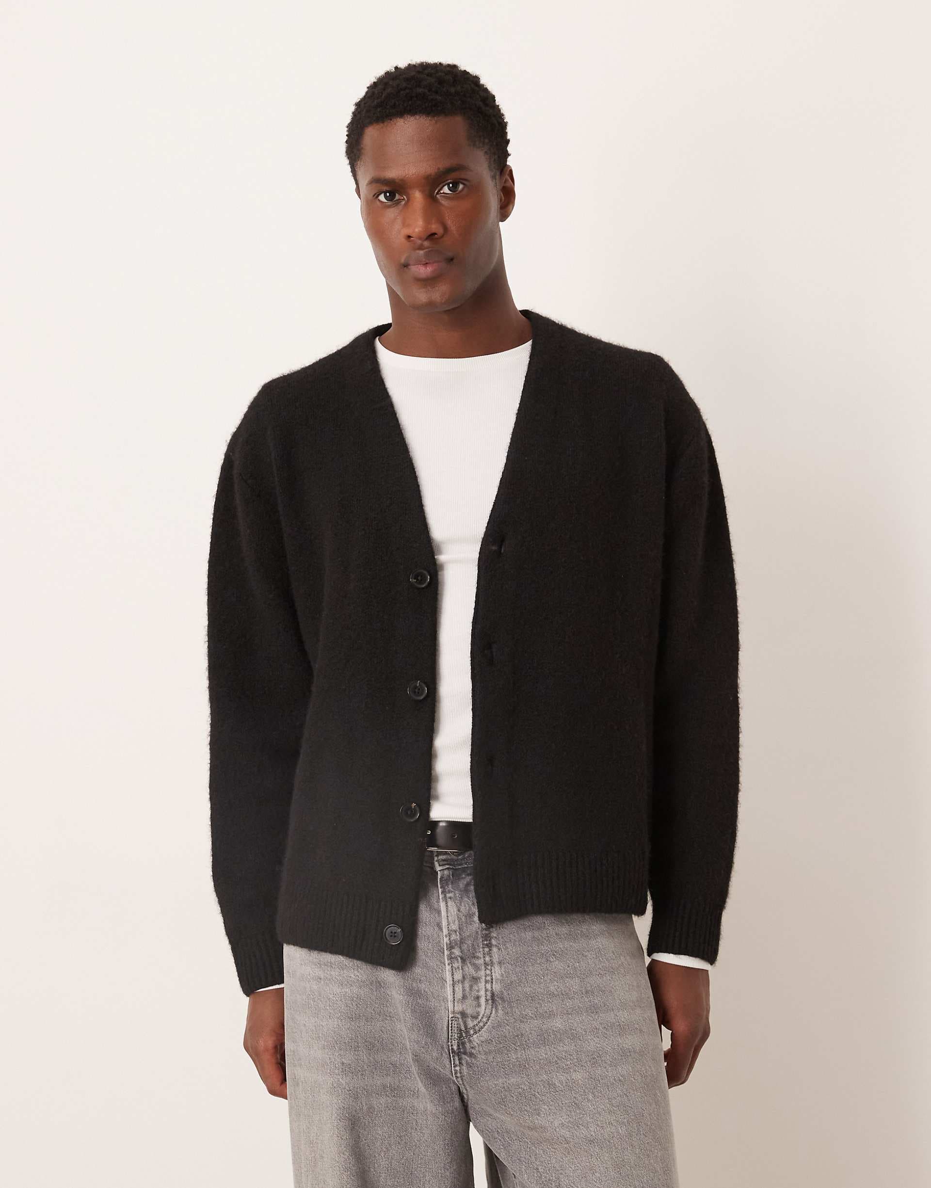 Abercrombie & Fitch knit cardigan in black