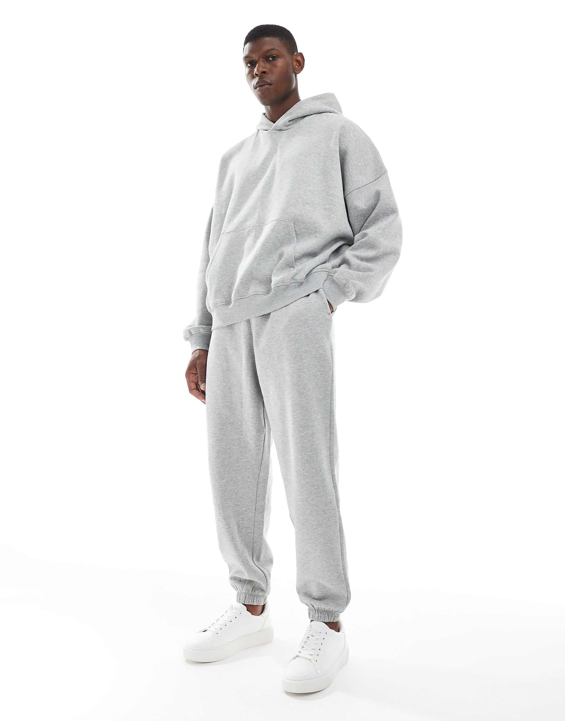 ASOS DESIGN essentials oversized fit sweatpants in heather gray