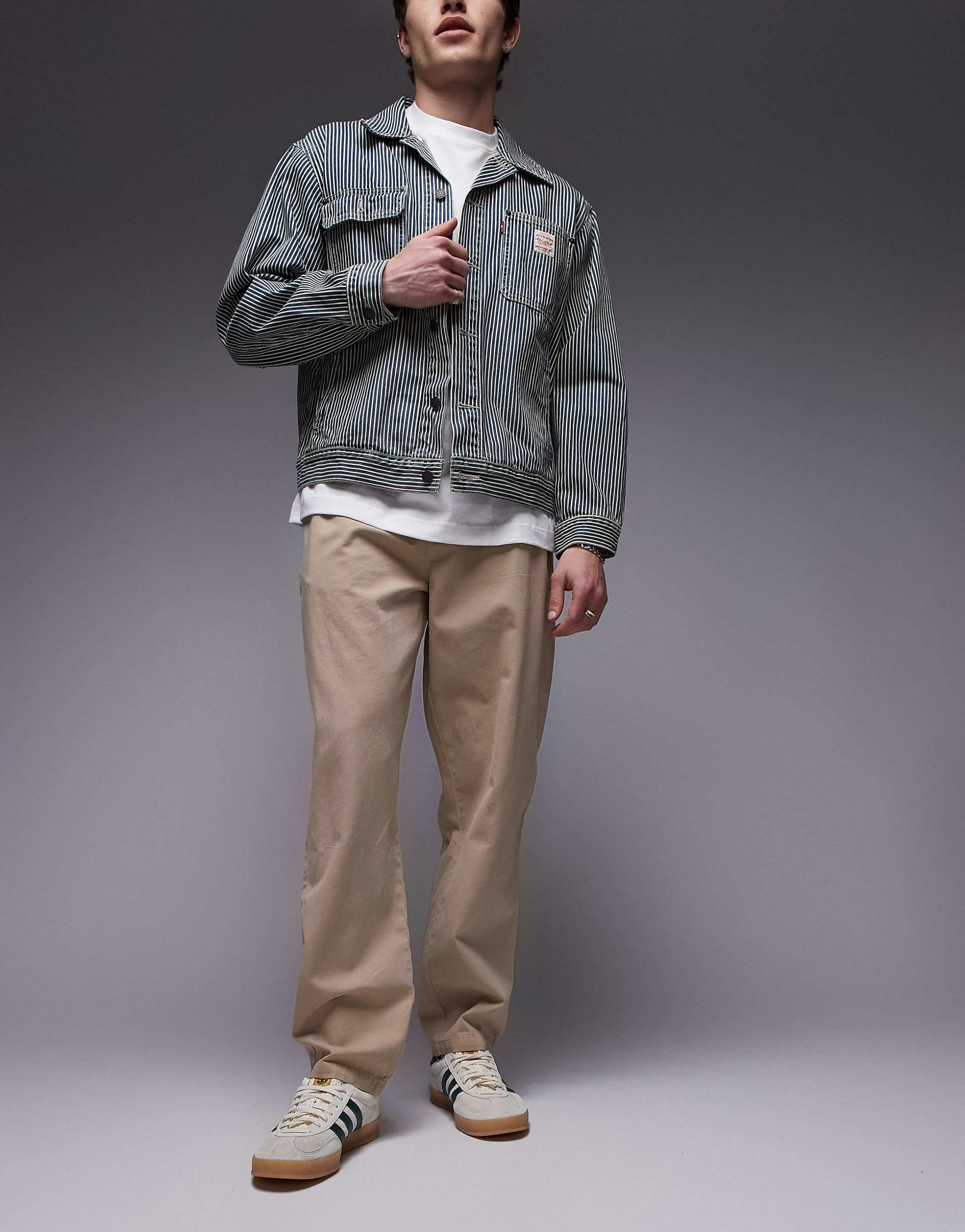 Topman essential baggy washed pants in stone