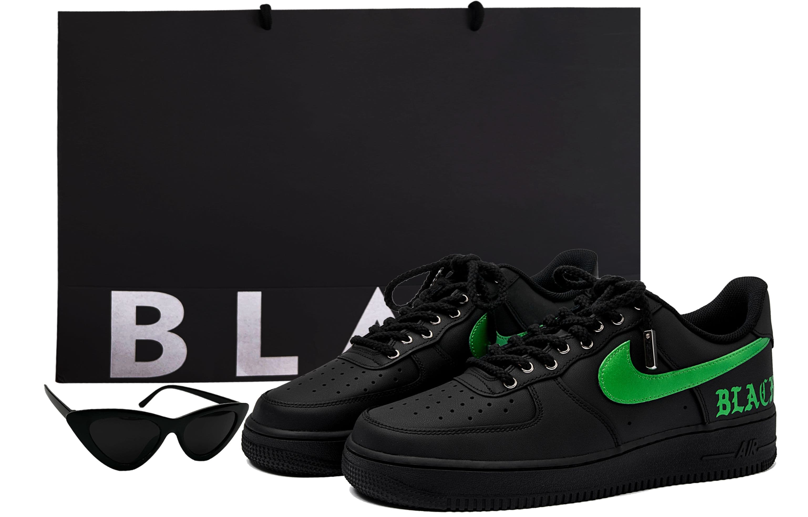 Nike Air Force 1 Low-Top Skateboard Shoes Unisex Black Green