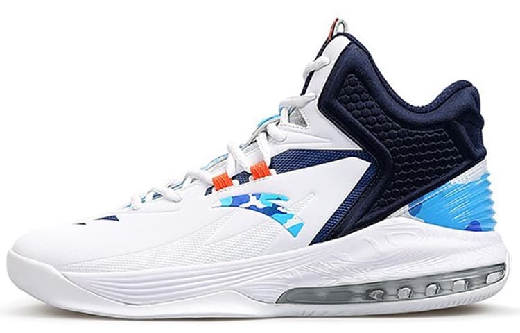 Stash x Anta Cushioning Anti-Slip And Wear-Resistant Coverage High-Top Basketball Shoes Men's White Blue