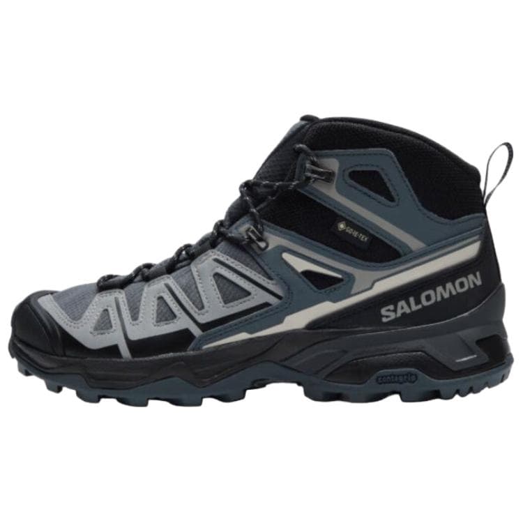 SALOMON X Ultra Pioneer 2 GTX Outdoor Sports Comfort Shock Absorption Wear-Resistant Waterproof Breathable Support Rebound Traction Mid-Top Hiking Shoes Men's Blue Black