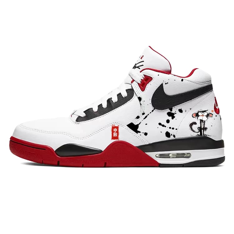 Nike Flight Legacy Vintage Basketball Shoes Unisex Mid-Top White Red