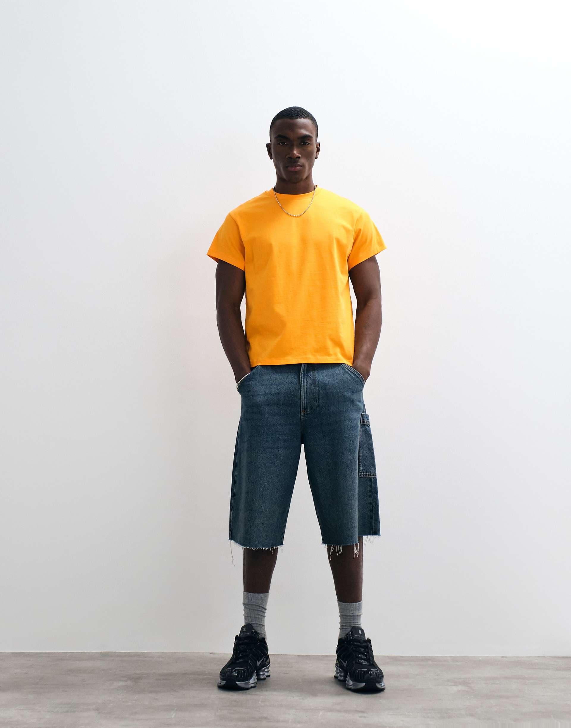 Reclaimed Vintage cropped boxy T-shirt in orange