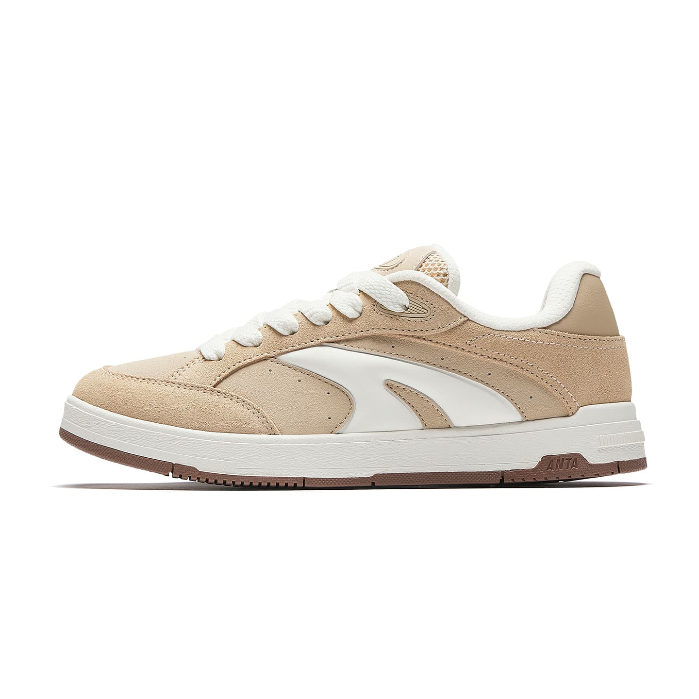 Anta Micro Puffer Retro American Style Versatile Simple Fashion Durable Lightweight Low-Top Skate Shoes Women's Wood White