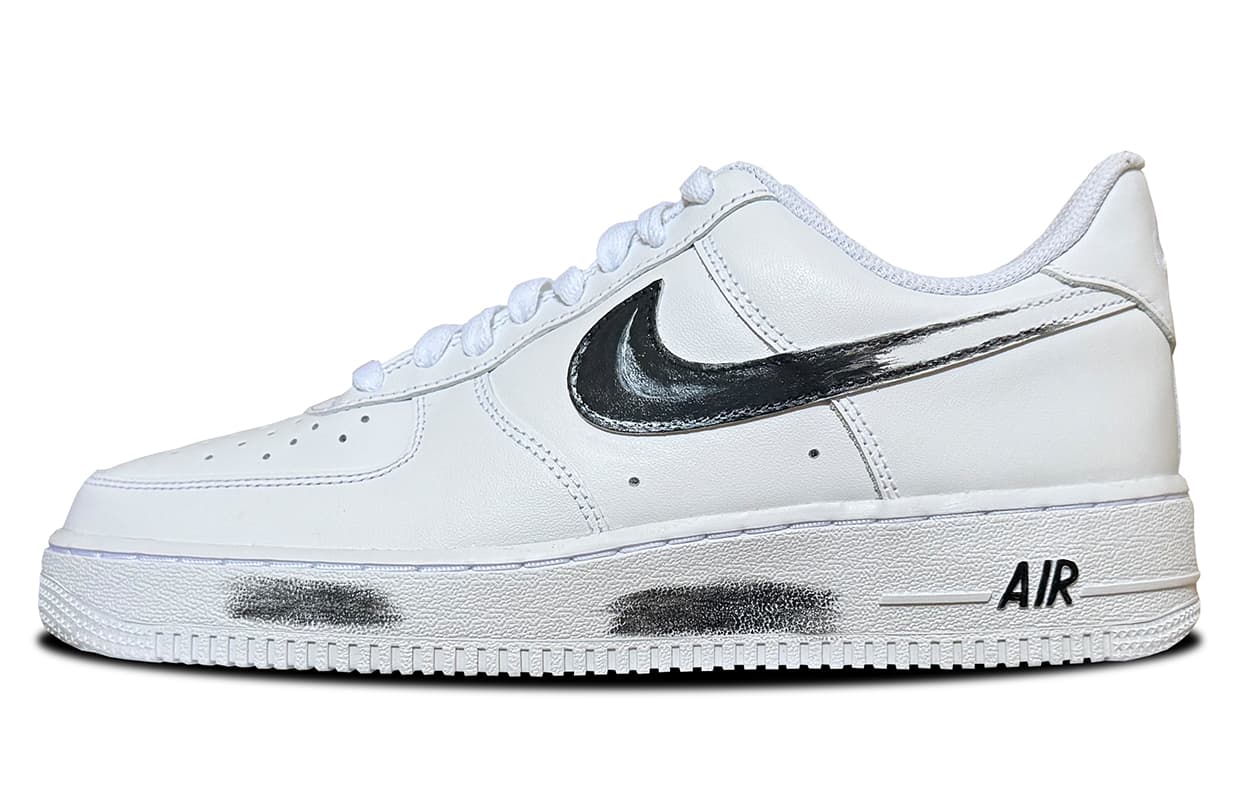 Custom SneakersNike Air Force 1 'Ink Dyed White Sail' Trendy Fashion Versatile Youthful Anti-Slip Wear-Resistant Balanced Low-Top Skate Shoes Unisex Black White