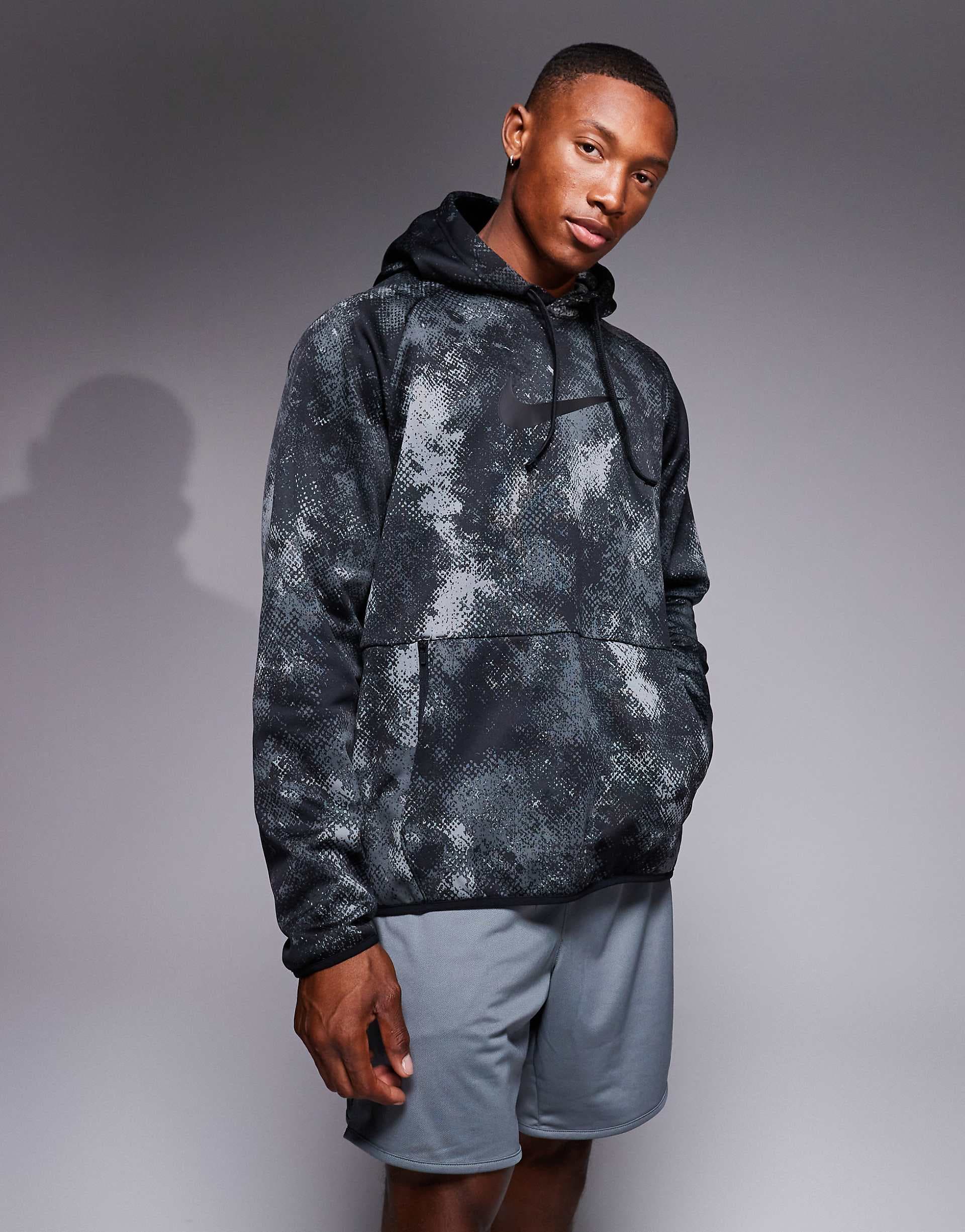 Nike Training Therma-Fit camo print hoodie in black