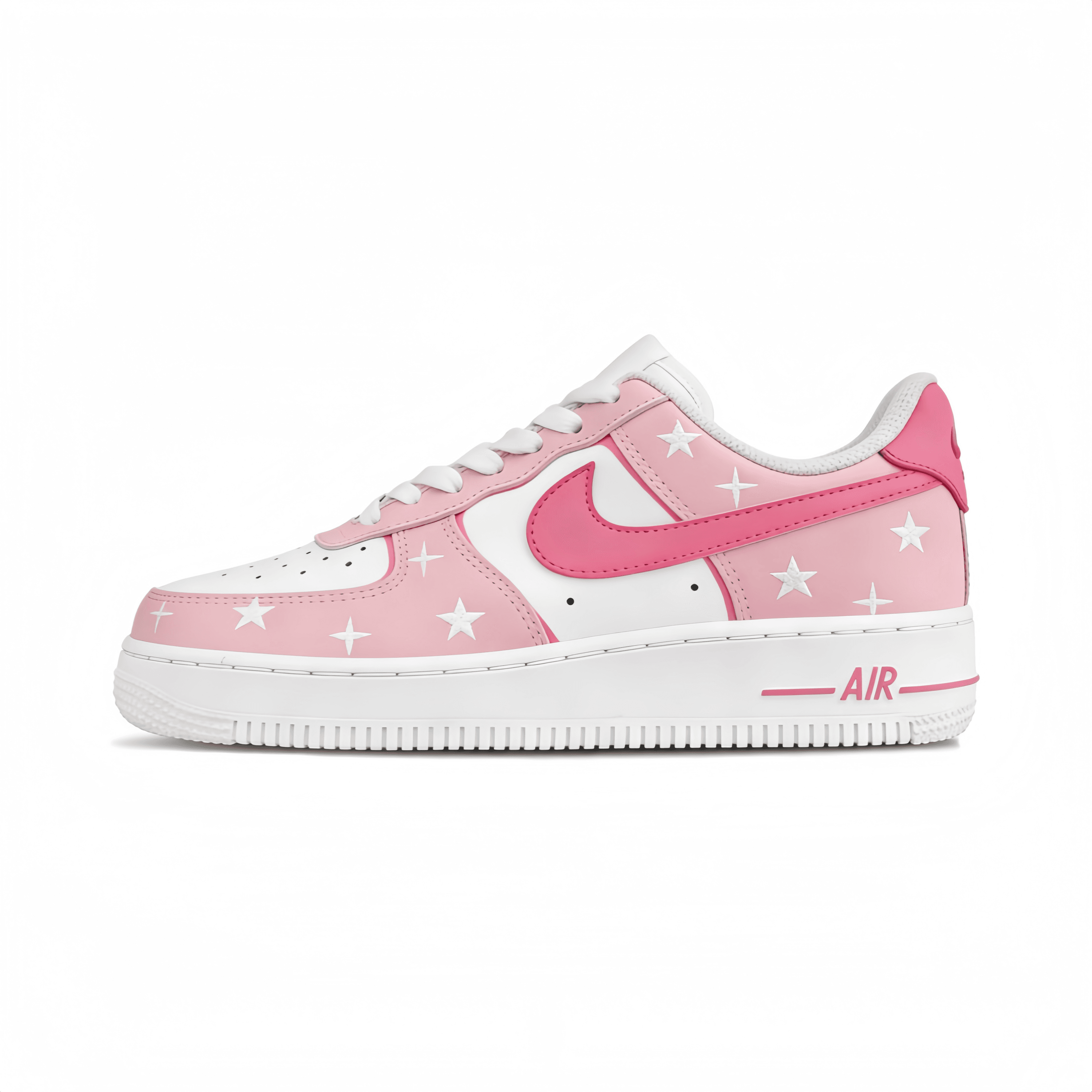 Custom Sneakers Nike Air Force 1 Pink Star Custom Girl's Heart Casual Sneakers Women's AF1 Sport Wrapping Anti-Slip Waterproof Wear-Resistant Low-Top Air Force 1 Women's Pink 2026 Edition