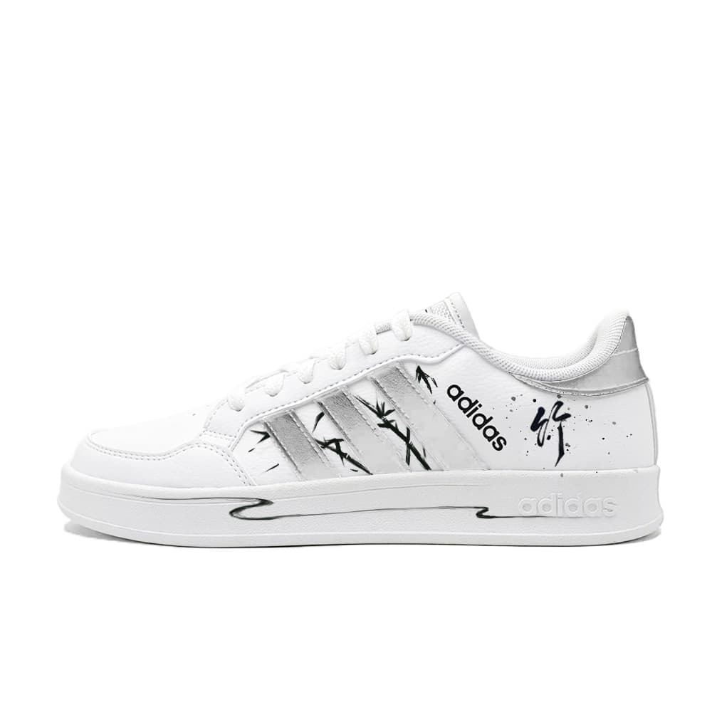 【Custom Sneakers】adidas neo Breaknet 'Chinese Ink Painting - Bamboo' Low-Top Sneakers Men's Silver