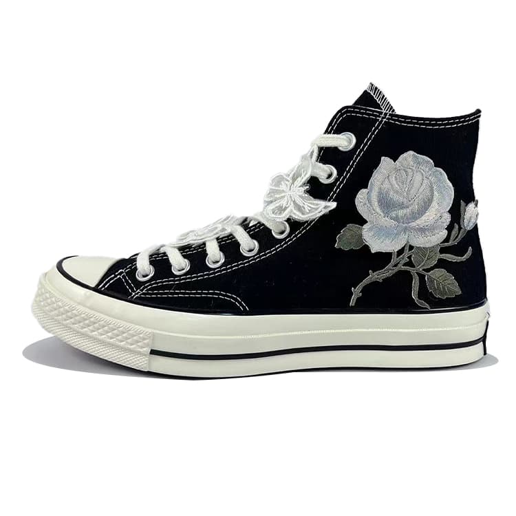 Converse 1970s Anti-Slip Wear-Resistant High-Top Canvas Shoes Unisex Black White