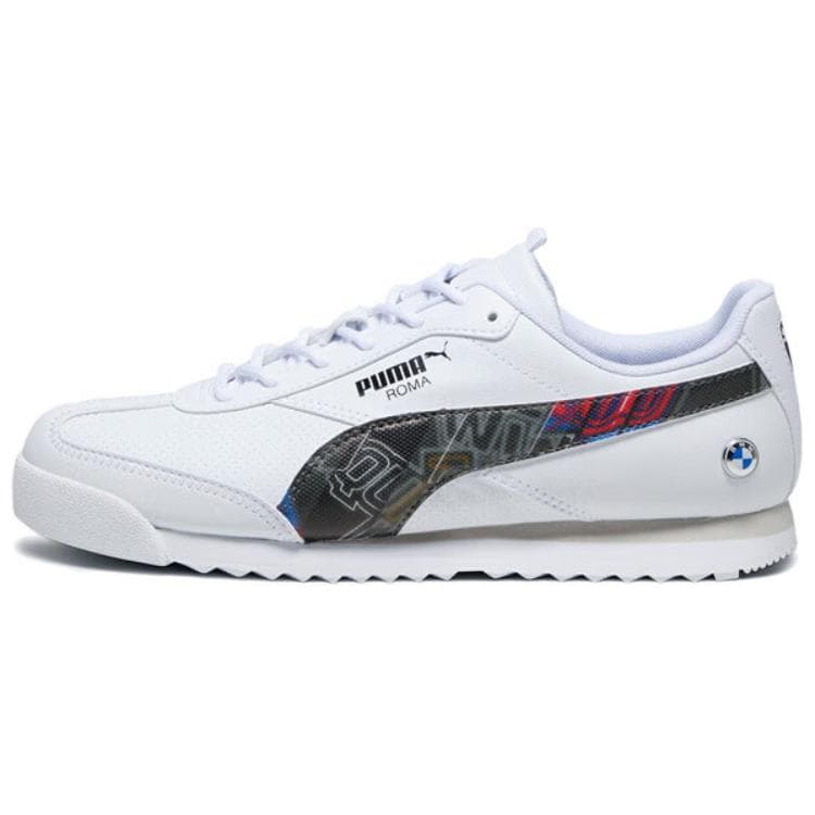 PUMA BMW MMS Roma Via Anti-Slip Wear-Resistant Low-Top Casual Shoes Unisex White
