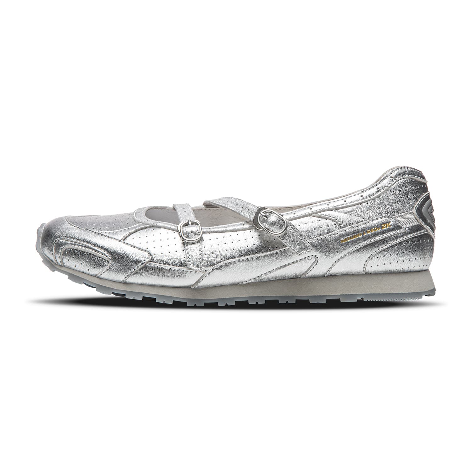 Mizuno LG 60S Thin-Sole Shoes Ballet Flats Mary Janes Retro Comfortable Versatile Low-Top Casual Shoes Women's Silver