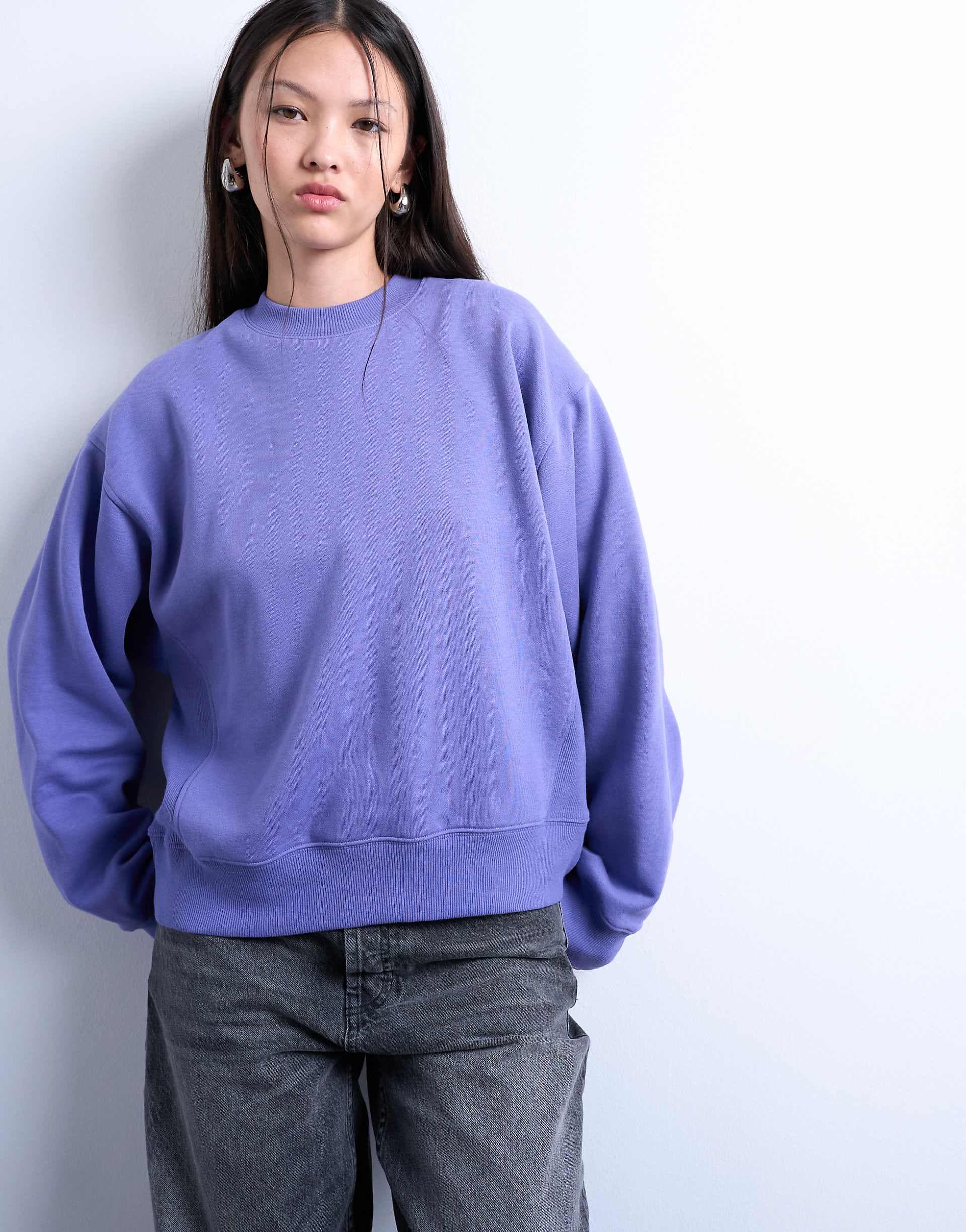 Topshop ultimate sweatshirt in purple
