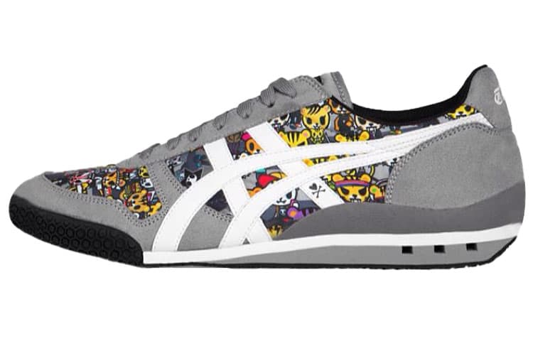 tokidoki x Onitsuka Tiger Ultimate 81 Trendy Comfort Cushioned Slip-Resistant Wear-Resistant Low-Top Casual Shoes Unisex Grey Black