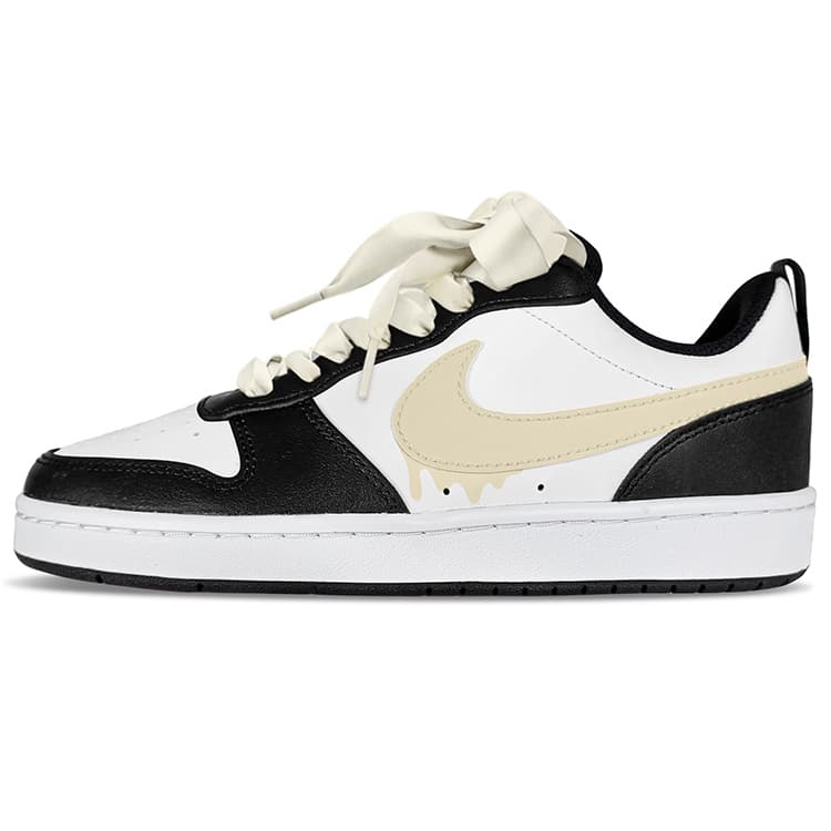 Nike Court Borough Low 2 Anti-Slip Wear-Resistant Low-Top Skateboard Shoes GS Beige