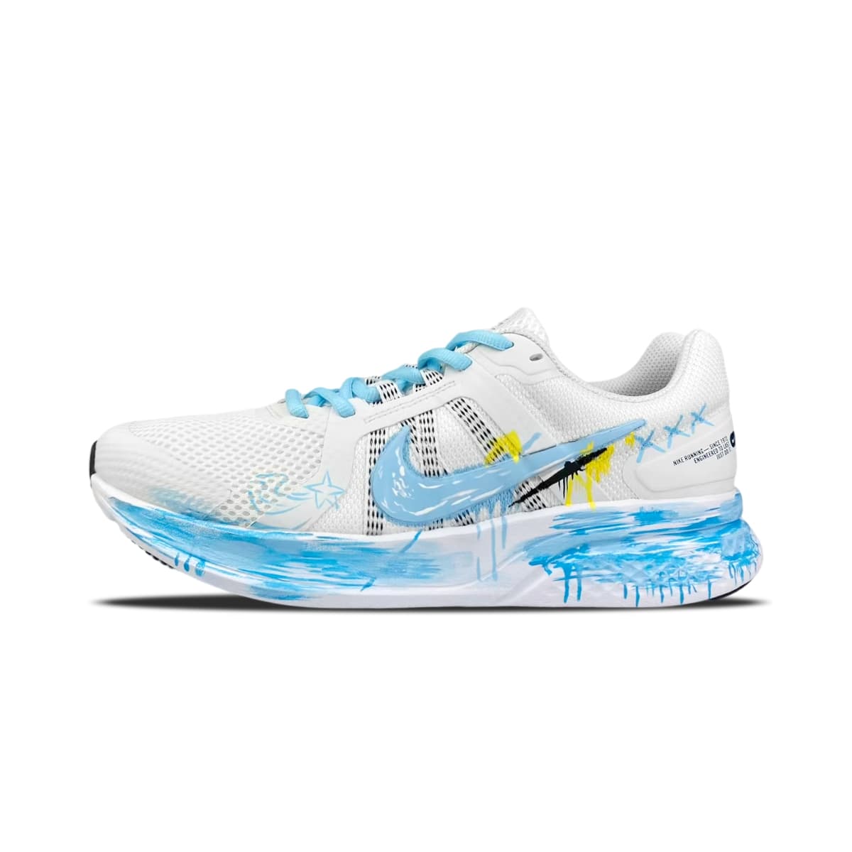 Nike Run Swift 2 BNK 'Starry Blue Wander' Custom Sneakers Youthful Vibe Minimalist Style Graffiti Design Energetic Free Sports Performance Low-Top Running Shoes Men's