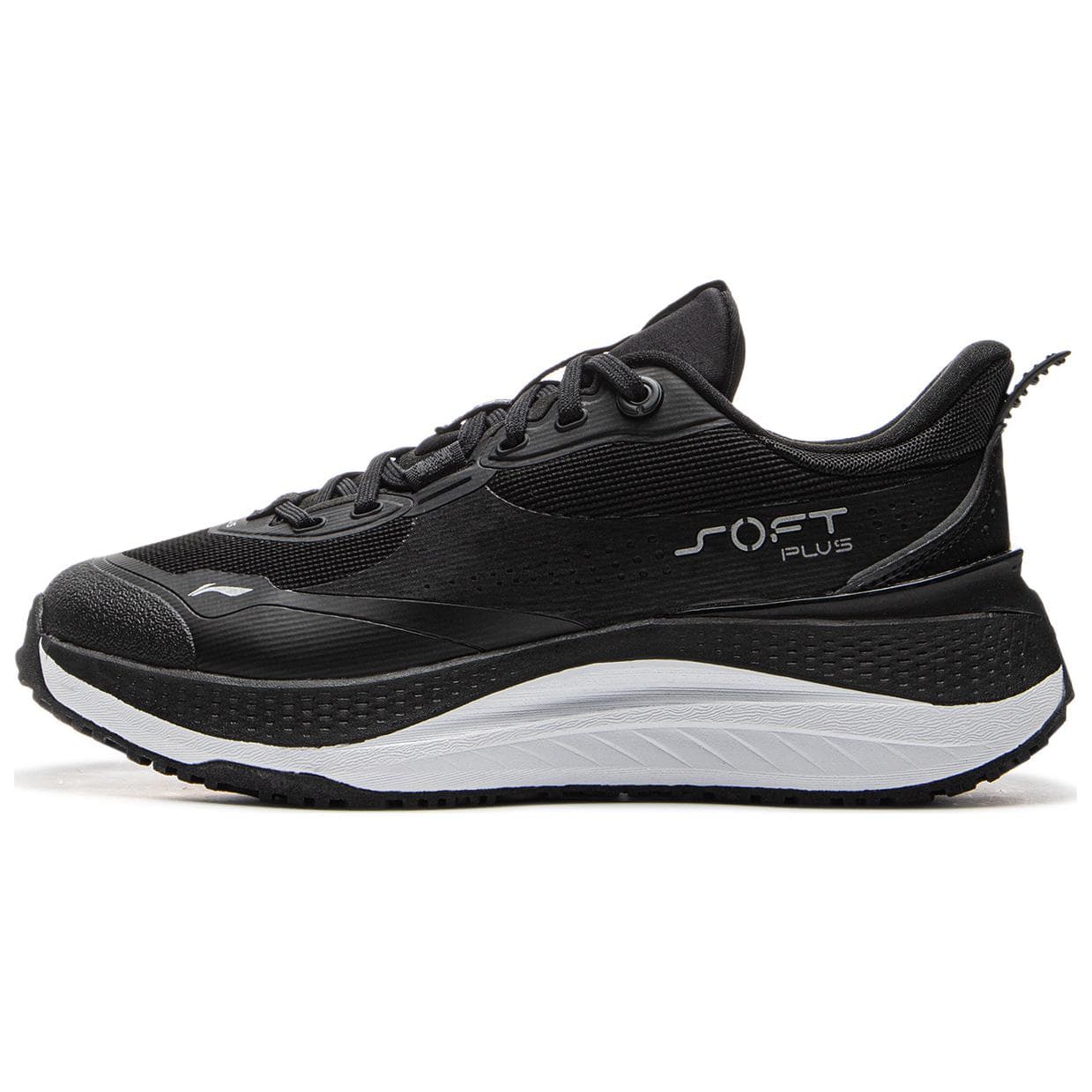 LiNing SOFT PLUS Cushioning Wear-Resistant Low-Top Casual Running Shoes Women's Black