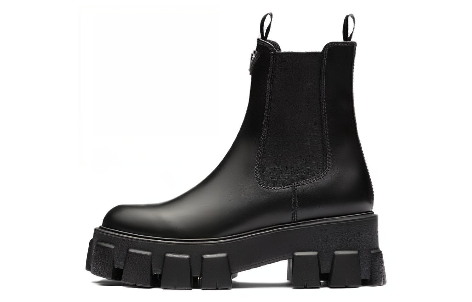 PRADA Moonlith Brushed Leather Ankle Boots