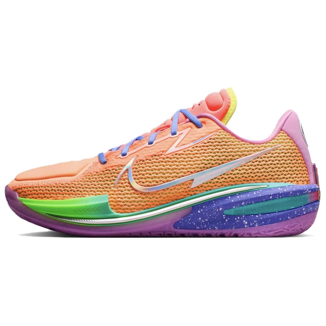Nike Air Zoom G.T. Cut 1 Snug Fit Comfortable Low-Top Basketball Shoes Unisex Orange Silver Overseas Version