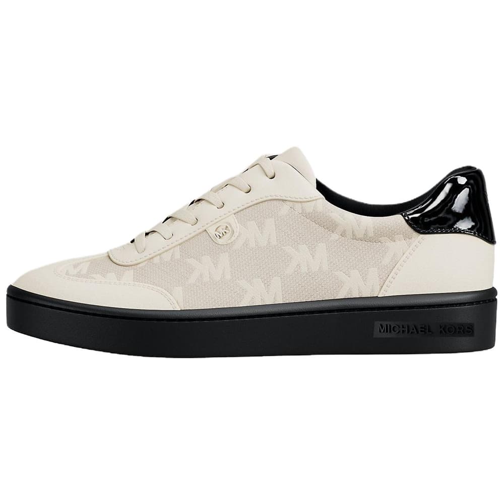 MICHAEL KORS Scotty Patent Leather Round Toe Lace-Up Low-Top Sneakers Women's White