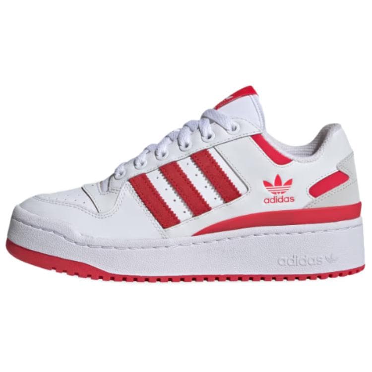 Adidas Originals FORUM BOLD STRIPES Non-slip Lightweight Low-Top Skateboard Shoes Women's White Red