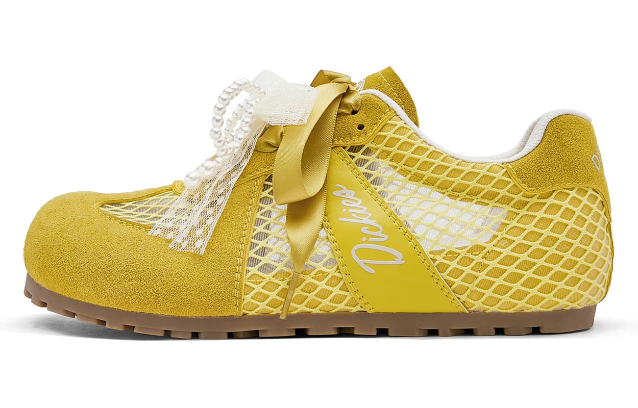 Dickies German Training Shoes Ballet Style Fashion Hollow-Out Low-Top Casual Lifestyle Shoes Women's Yellow
