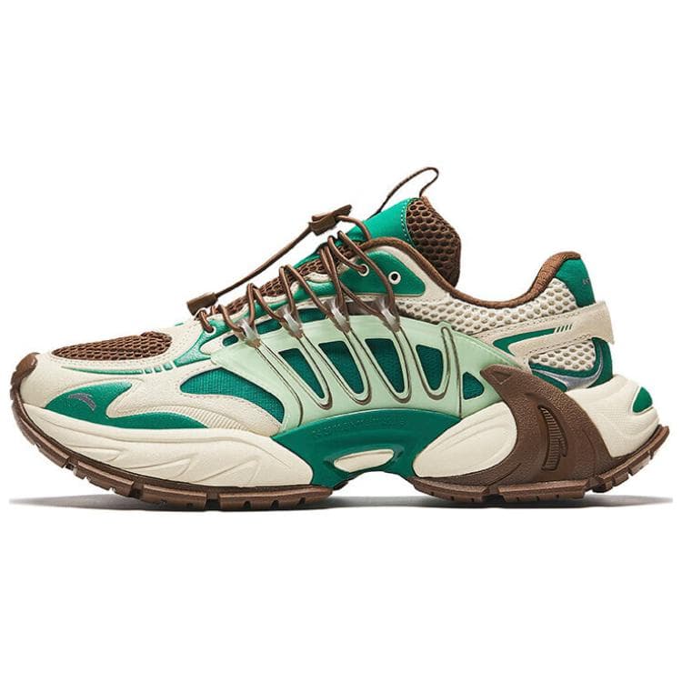 Anta Sparrow Feather 2 Wear-Resistant Low-Top Casual Shoes Men's Beige Green Brown