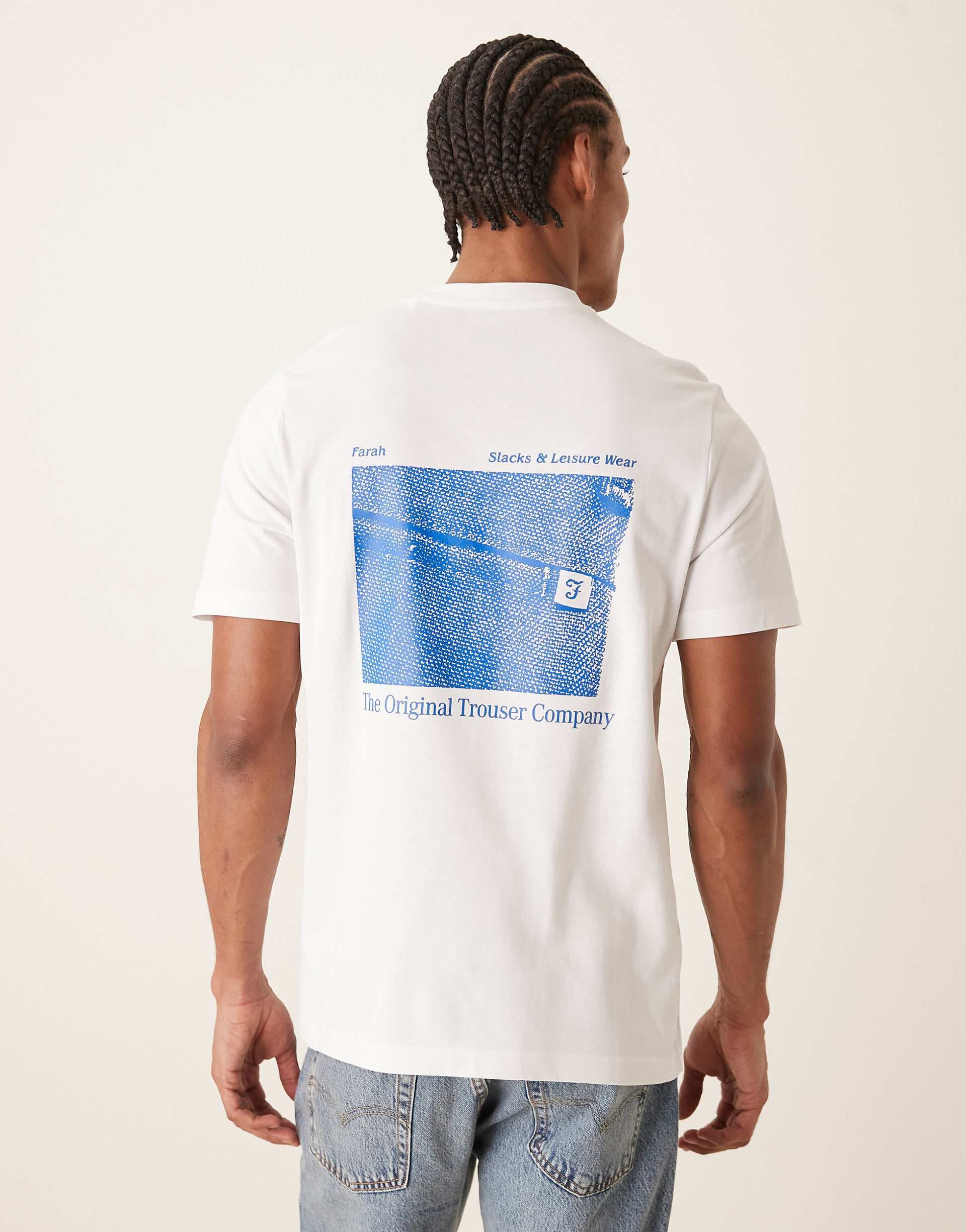 Farah Descmond short sleeve graphic T-shirt with back print in white