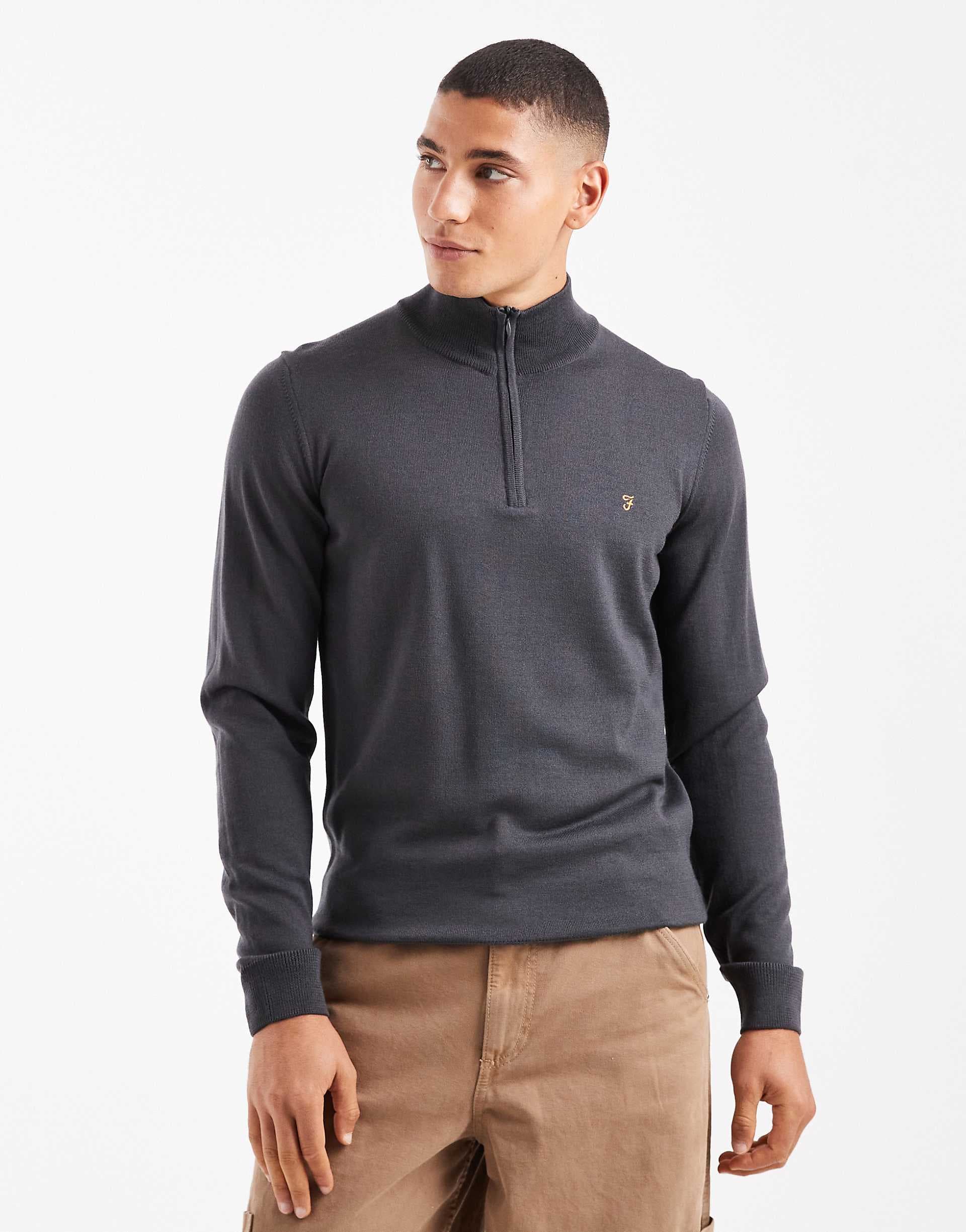 Farah Redchurch merino wool sweater in charcoal